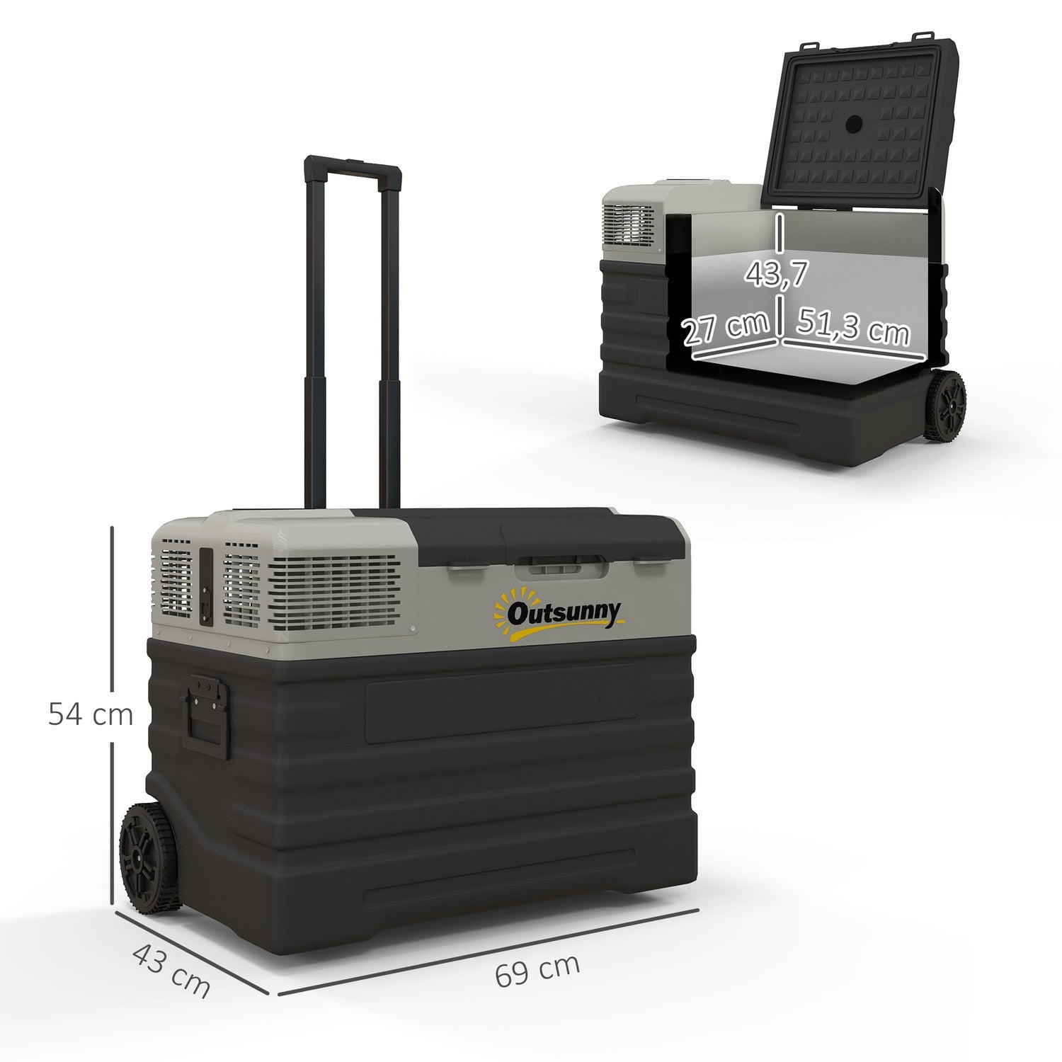 56L bärbar bilfrys, 12/24V & 240V, -20°C, Eco/Max-lägen