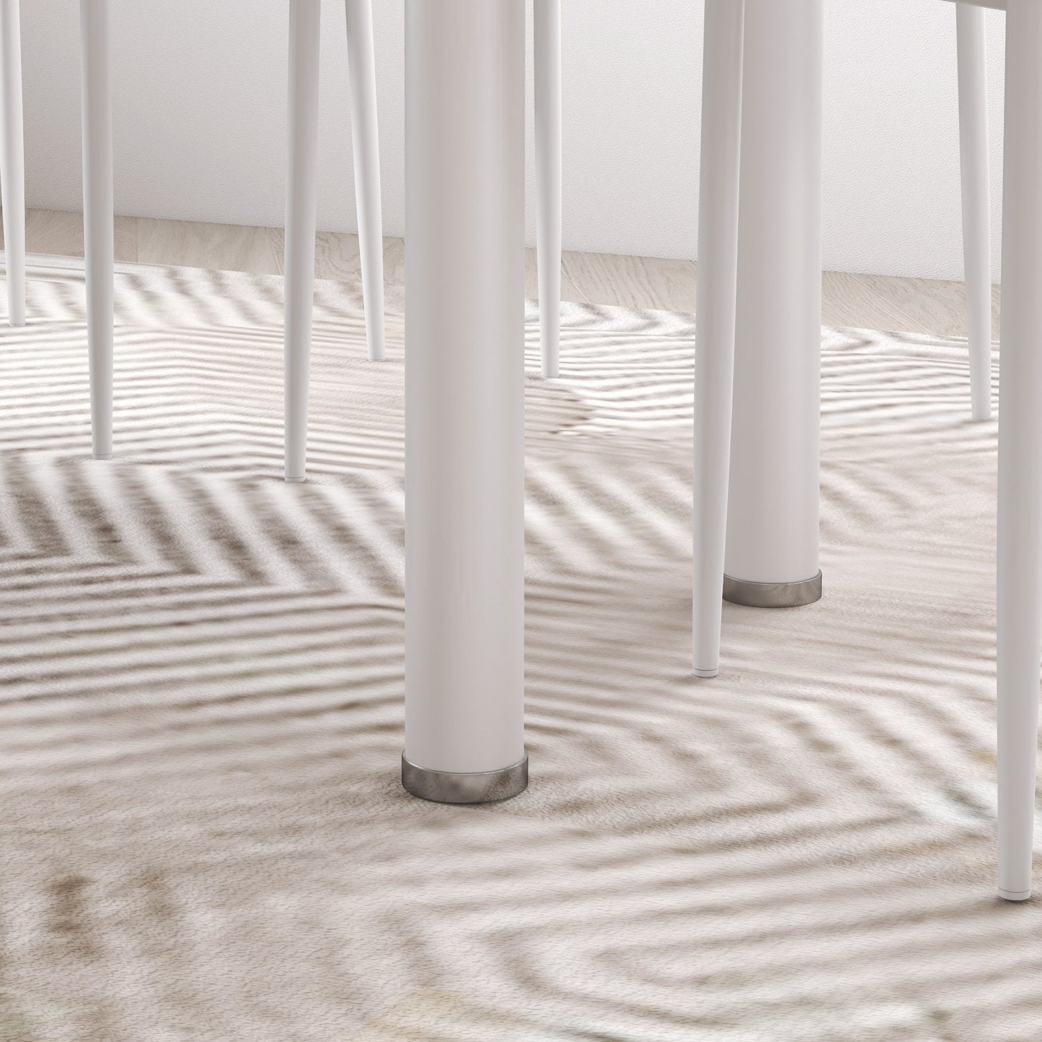 5-delat matsalsset, glasbord & 4 stålstolar, svart