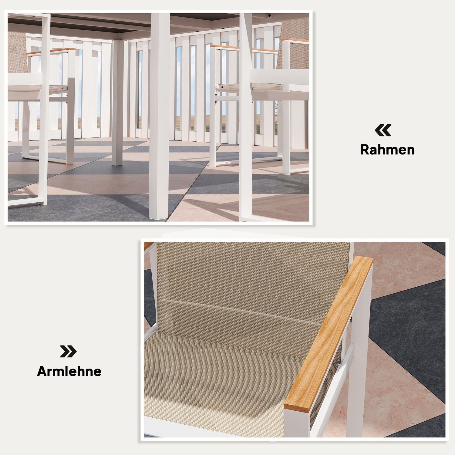 5-delat matsalsset med avtagbart bord och stolar