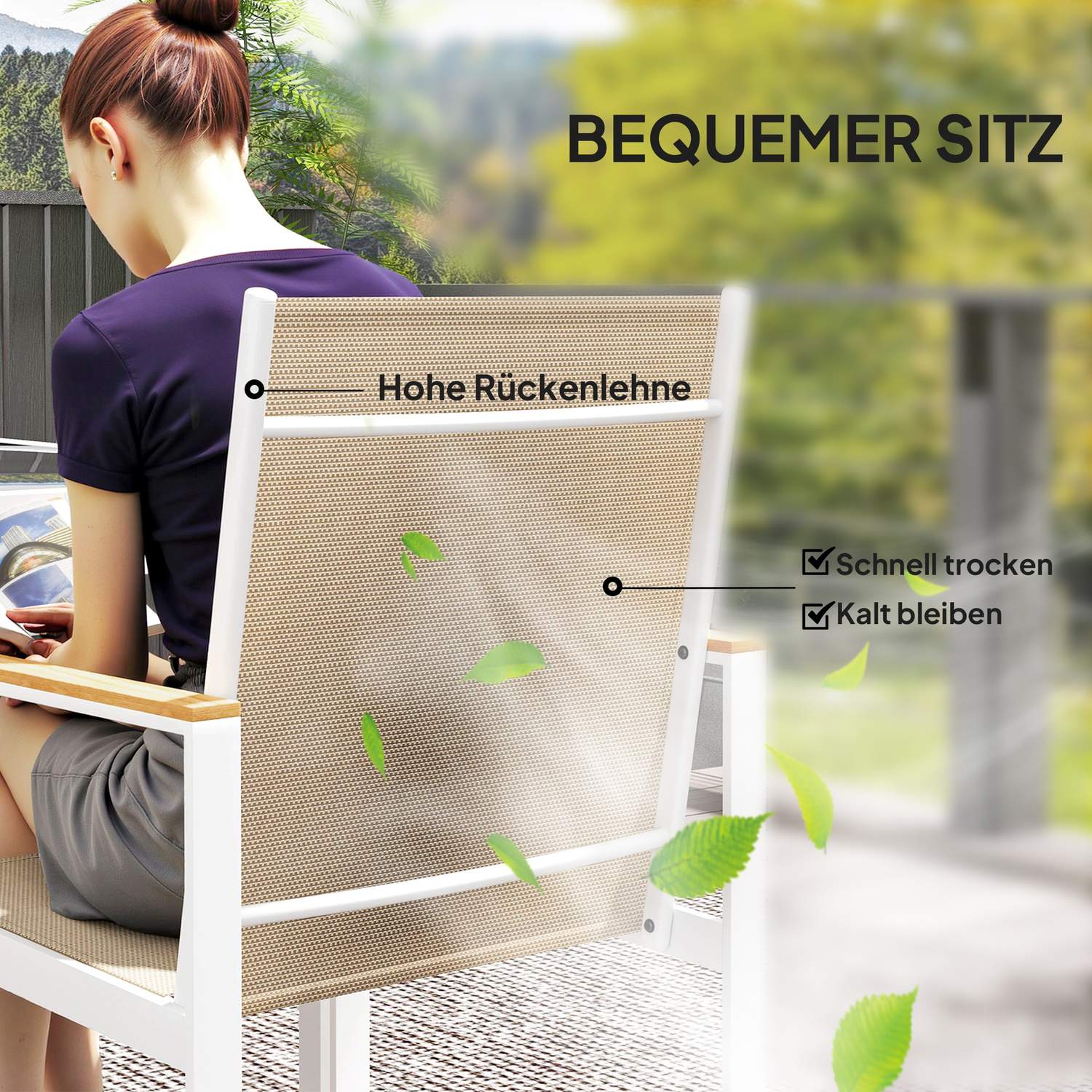 5-delat matsalsset med avtagbart bord och stolar