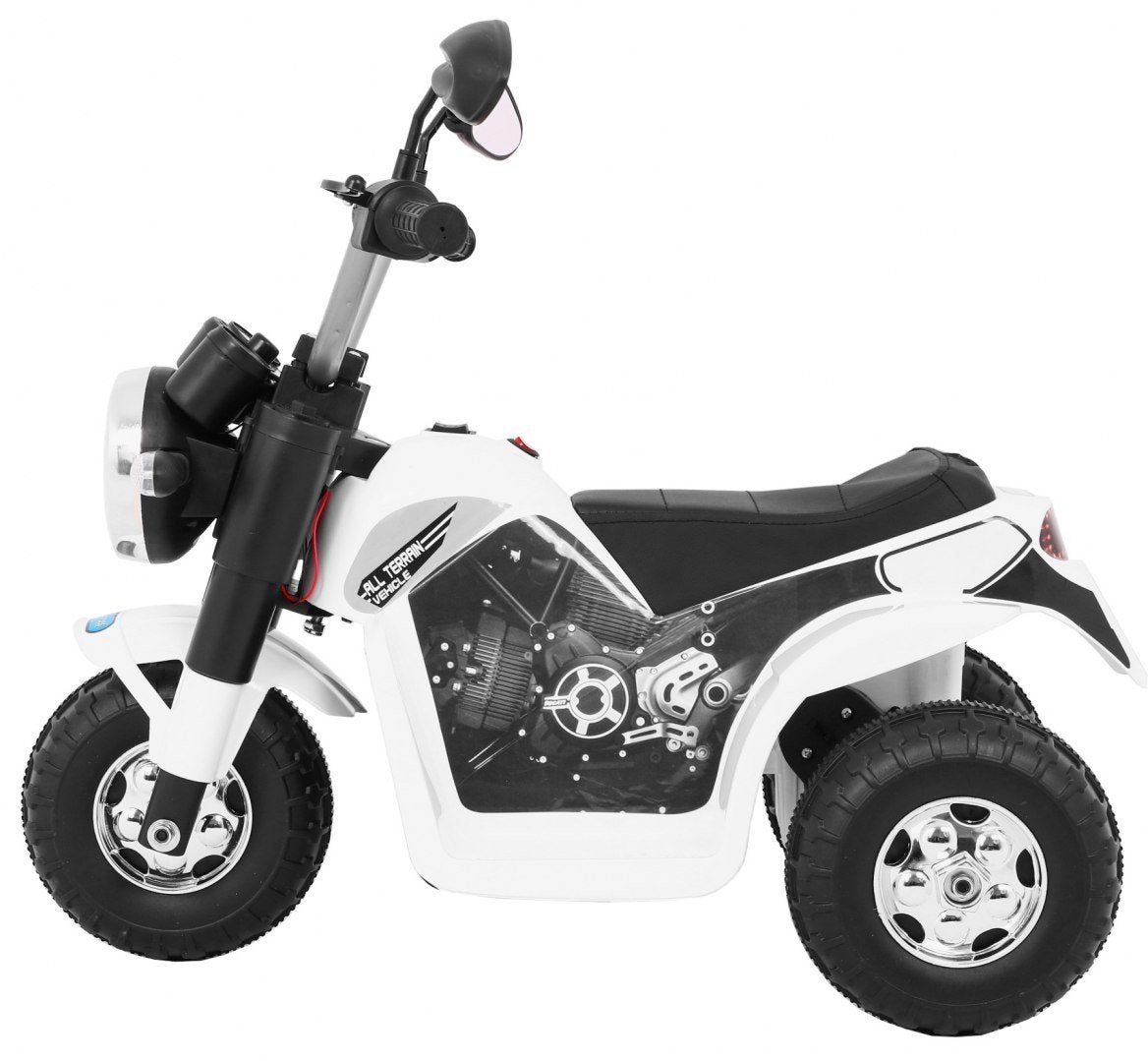 6V MiniBike med LED-lys, musikk, skinnsete