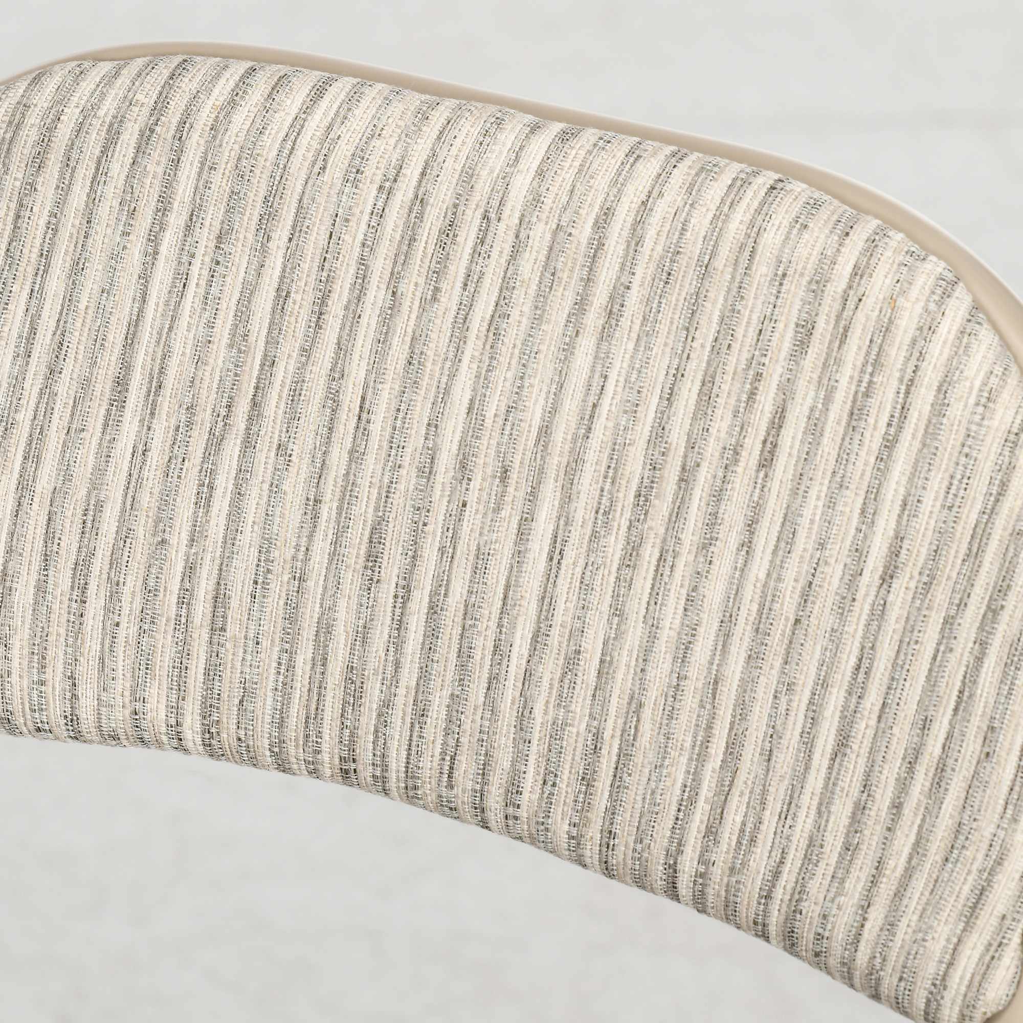 6-delat set med fällbara stolar, stålram, linne-look, beige
