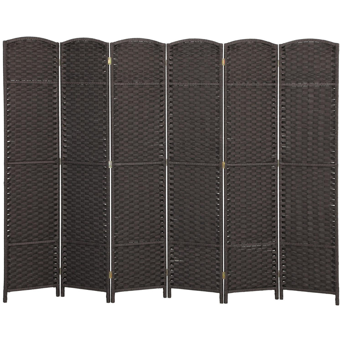6-panels sammenleggbar romdeler, brun, polypropylen