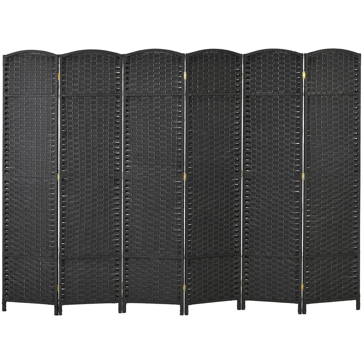 6-panels romdeler, sammenleggbar skjermvegg, innsynsskjerming for stue, soverom og hjemmekontor, svart