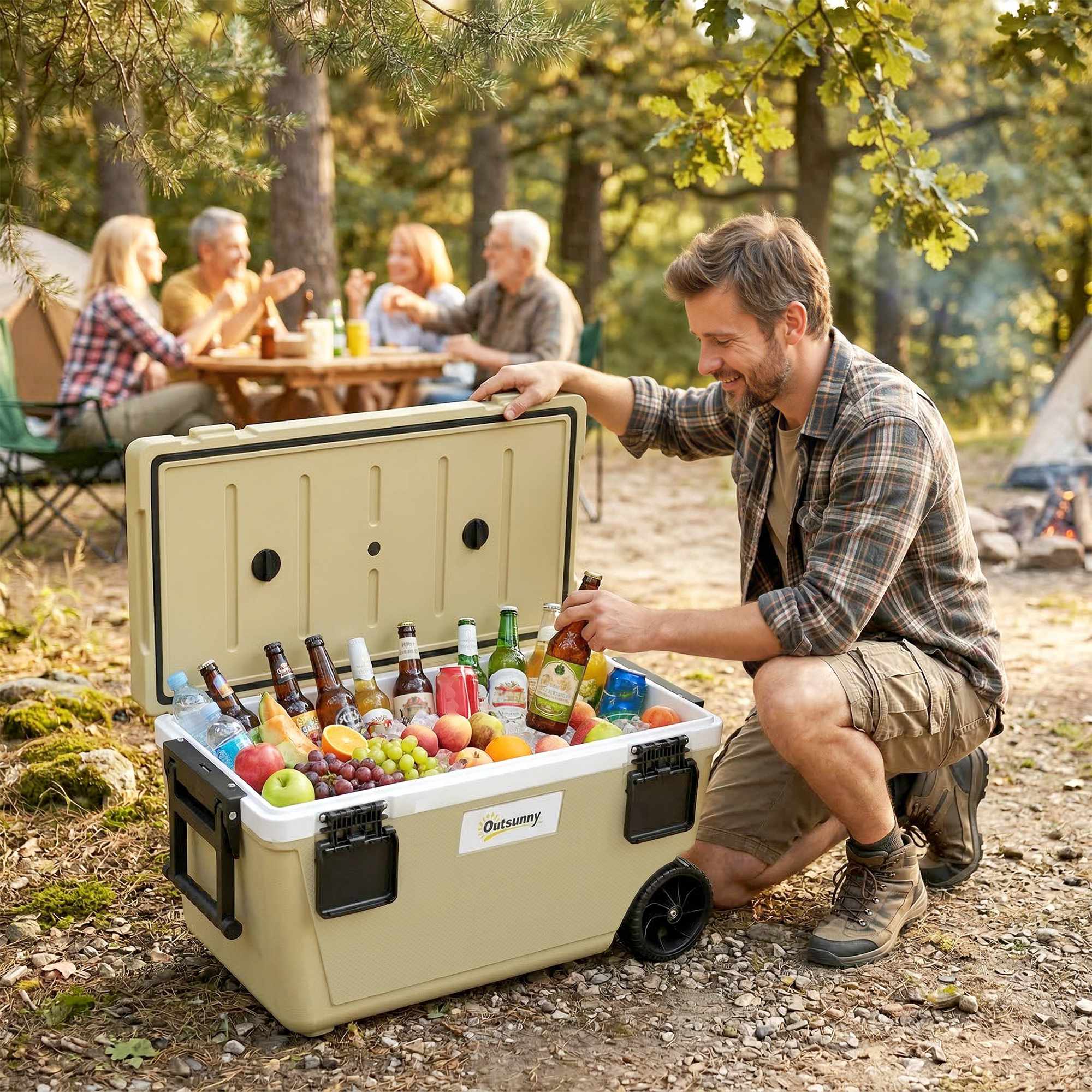 70L kylbox med hjul, 72 timmars isolering, avtappningsventil