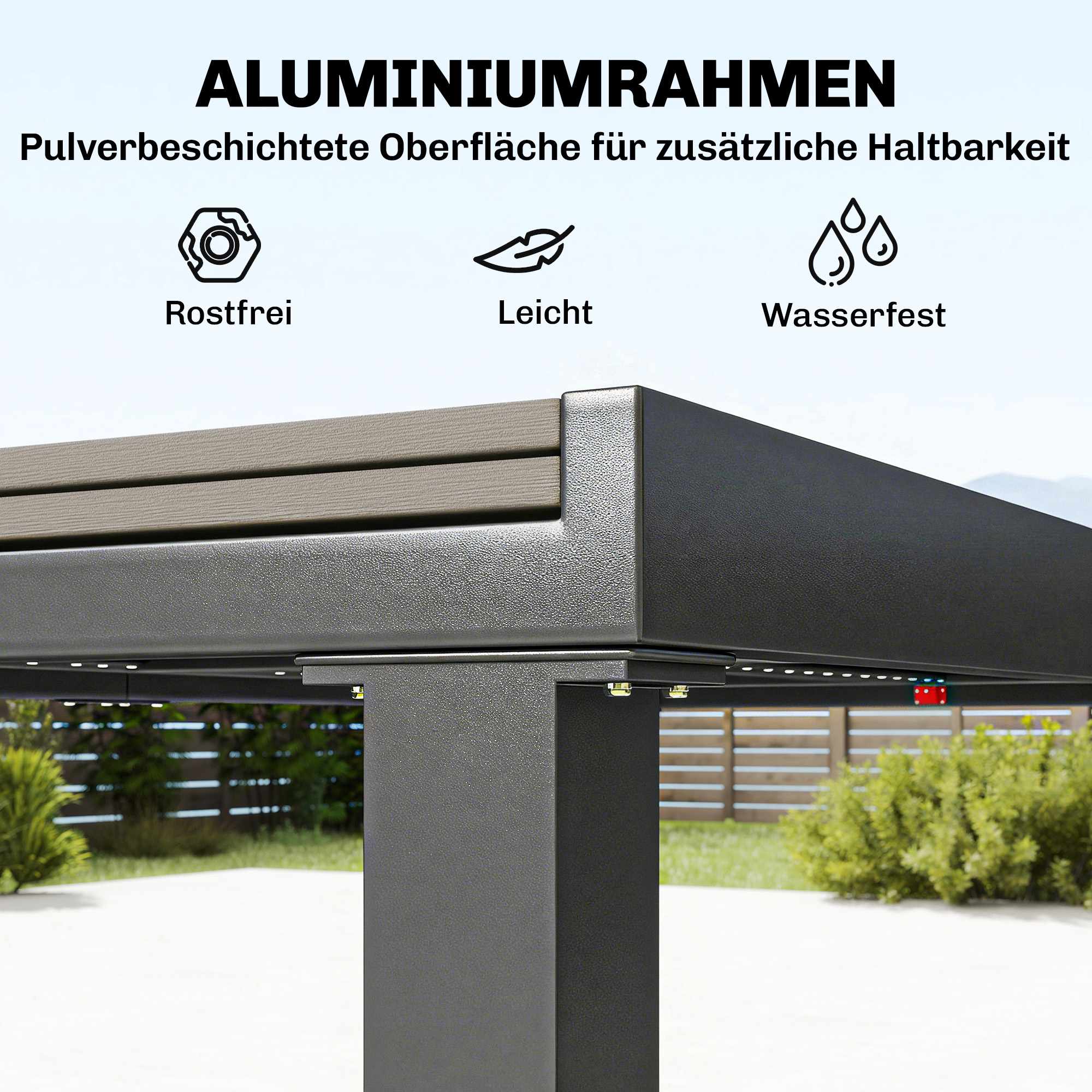 7-delat matset för utomhusbruk, utdragbart bord och 6 stolar