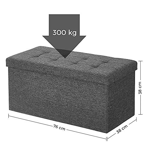 80L hopfällbar förvaringsbänk - dubbelsidigt lock, 300 kg belastning