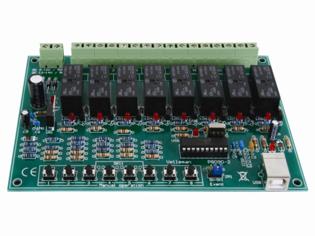 8-kanals USB-reläkort