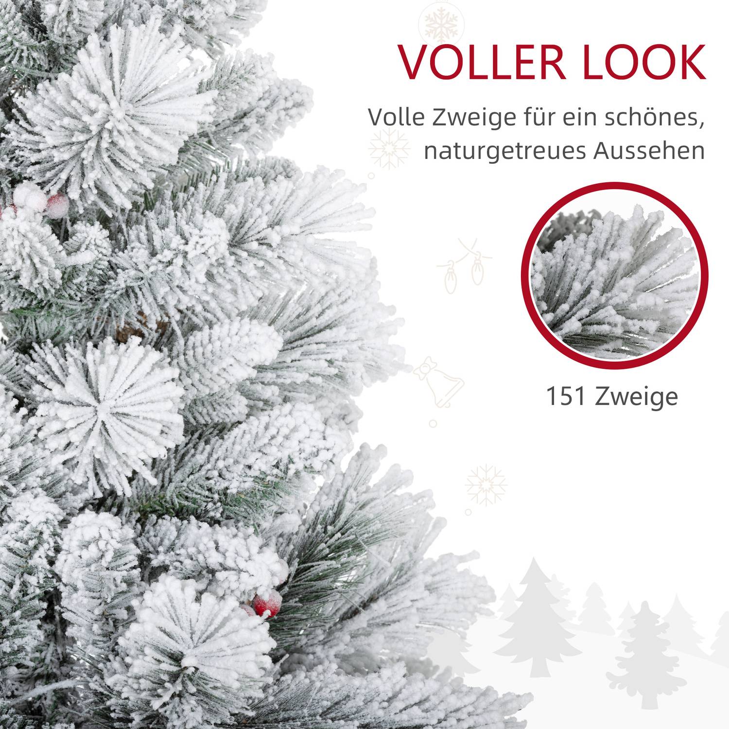 Konstgjorda julgranar, 90 cm, 100 LED-ljus, set om 2