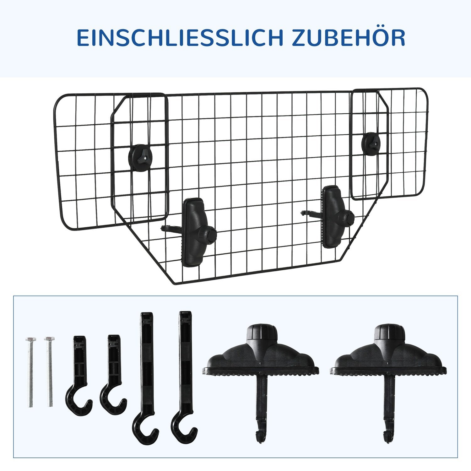 Dog Guard Universal Car Boot Gate, Justerbar Dog Gate Divider, metall svart, (90-120)X40,5 cm