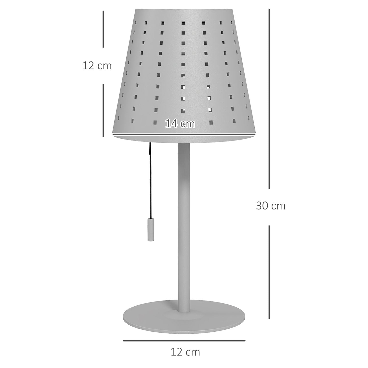 Solar bordlampe utendørs LED, batteri, dimbar, Ip44 vanntett, bærbar, lys grå, for nattlys og skrivebord