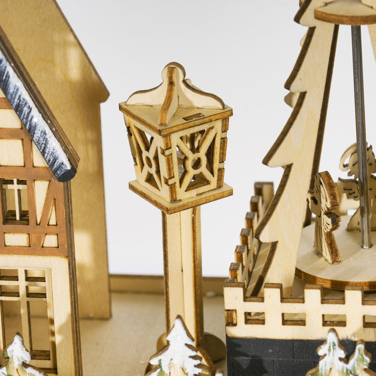 Adventskalender med LED-lys, tre DIY 45x9x42,5 cm
