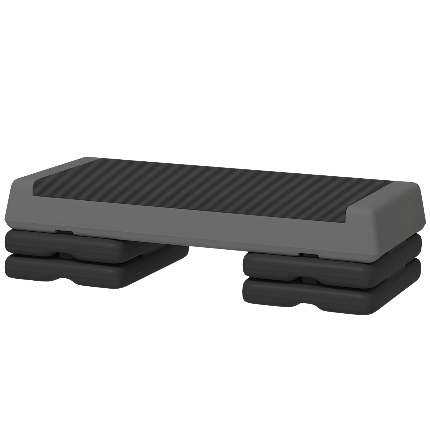 Aerobic stepper, justerbar höjd, halkfri, grå