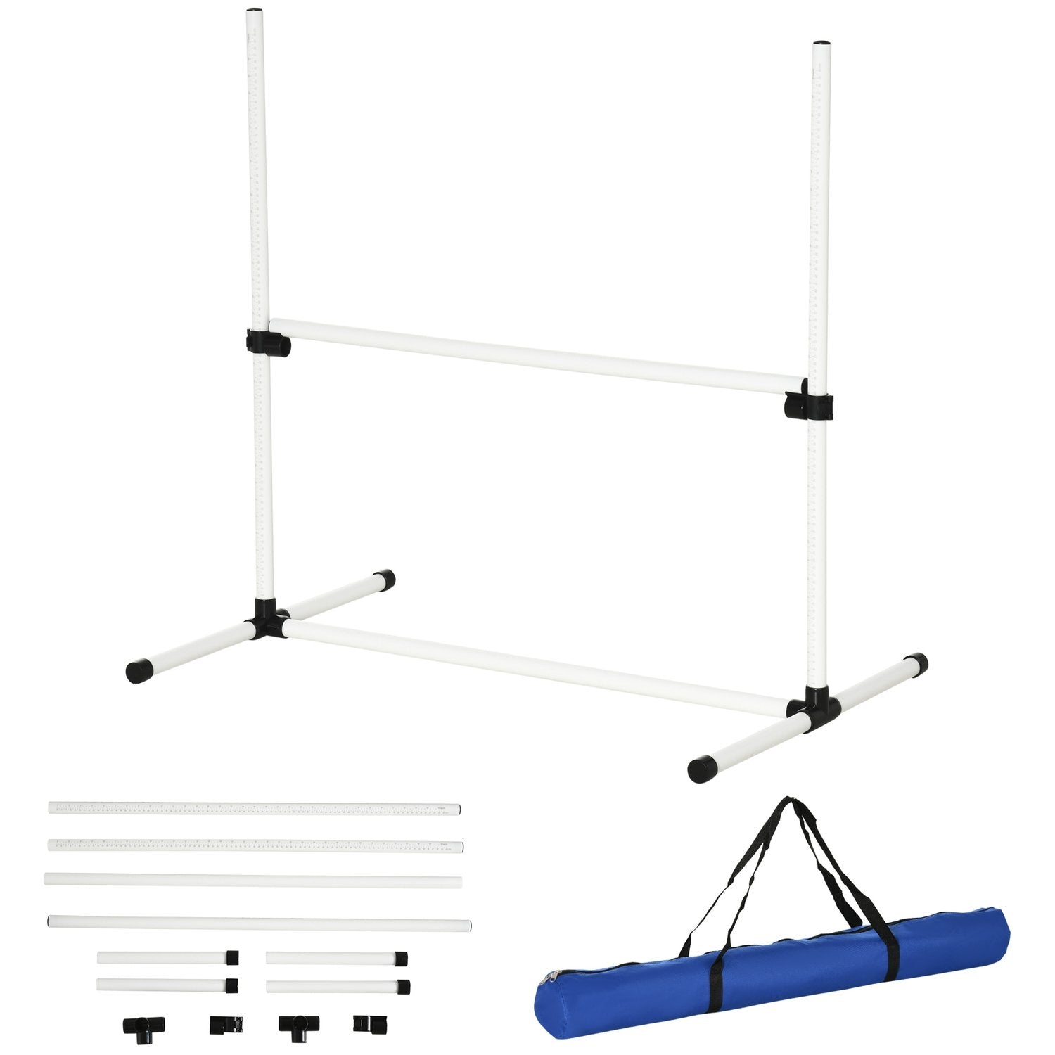 Agility Häckset Slalomstänger Hundträningsset 4 X Häck, Plast, Vit, 99X65X94Cm