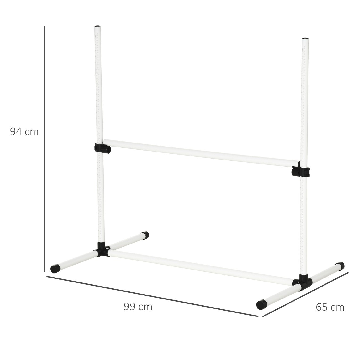 Agility Häckset Slalomstänger Hundträningsset 4 X Häck, Plast, Vit, 99X65X94Cm