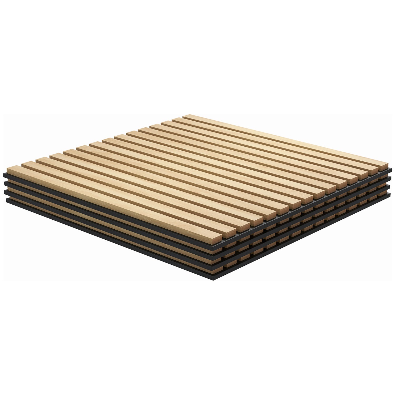 Akustikväggpaneler i ek 3D – 4-pack, 60x60 cm