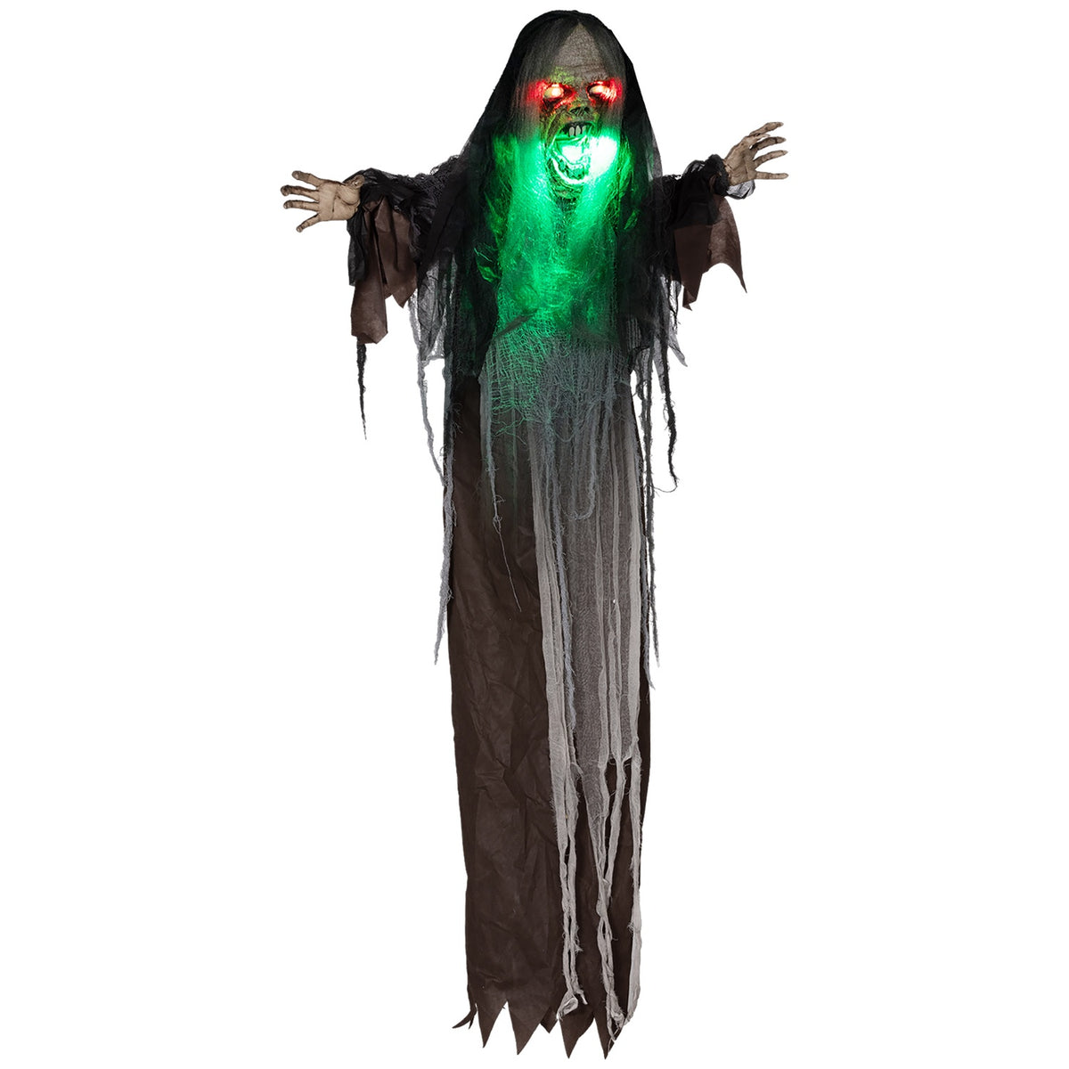 Animerad Halloween-dekoration med ljus och ljud, 183 cm