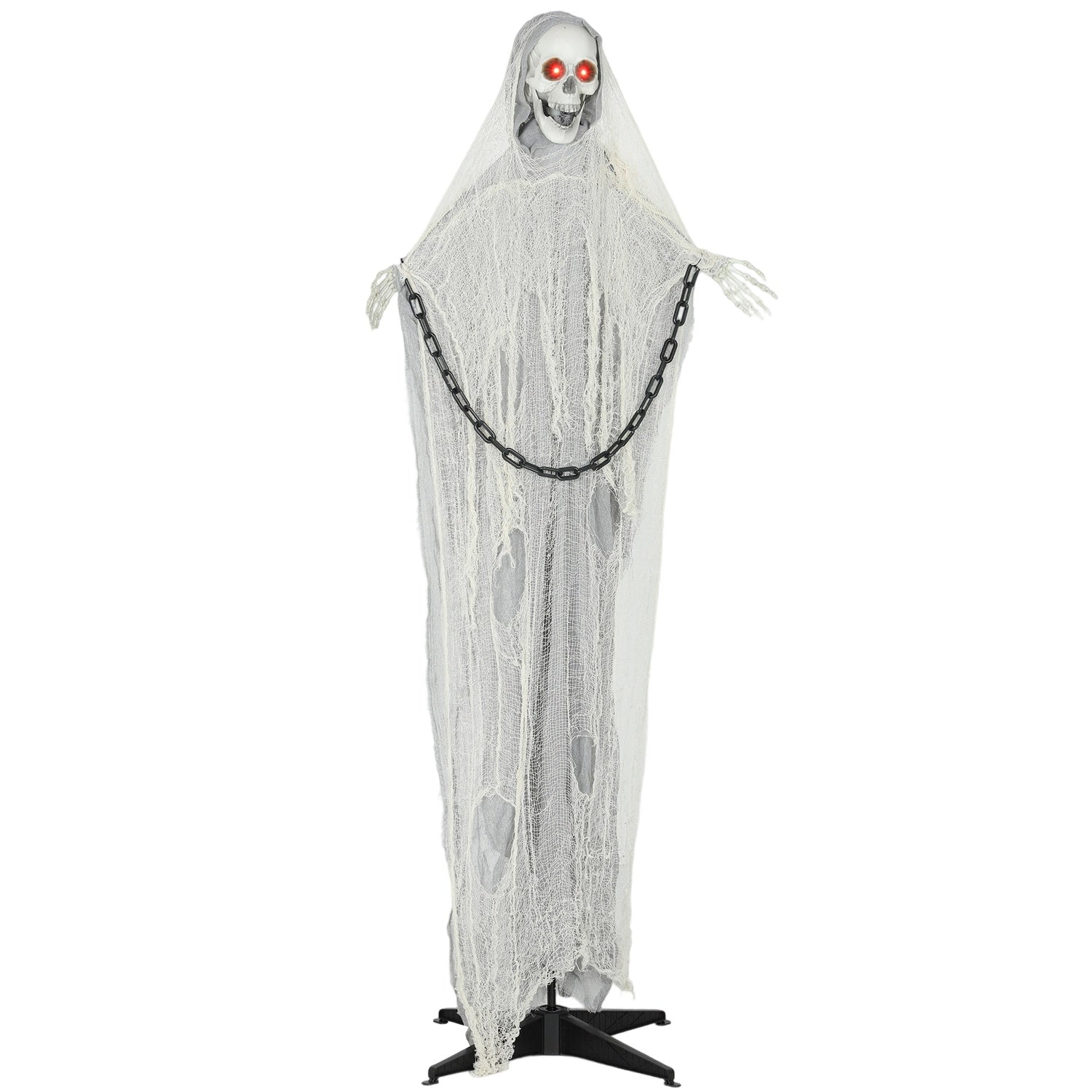 Animerad Liemannen Halloweendekoration, 183 cm, Lysande ögon