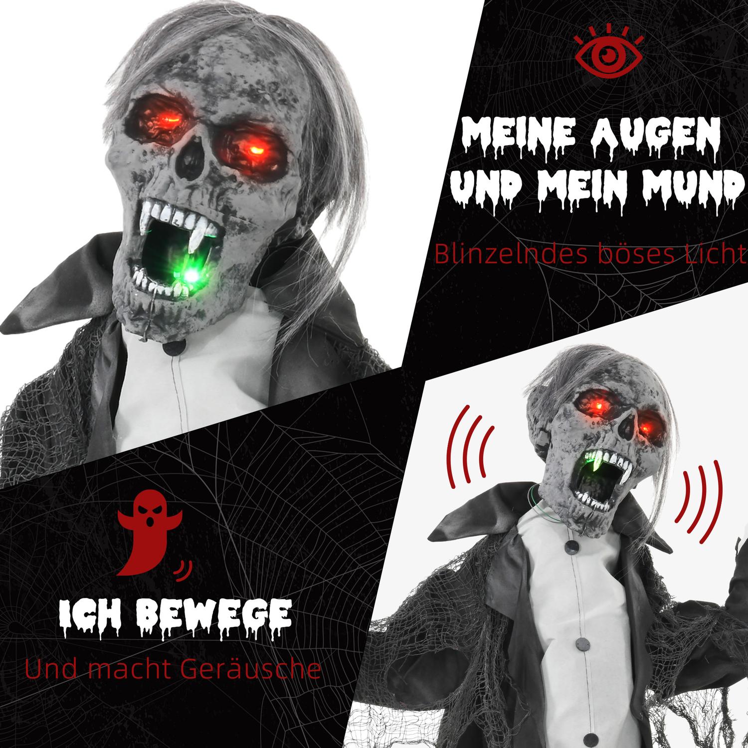 Animerat Halloween zombieskelett med rörliga armar