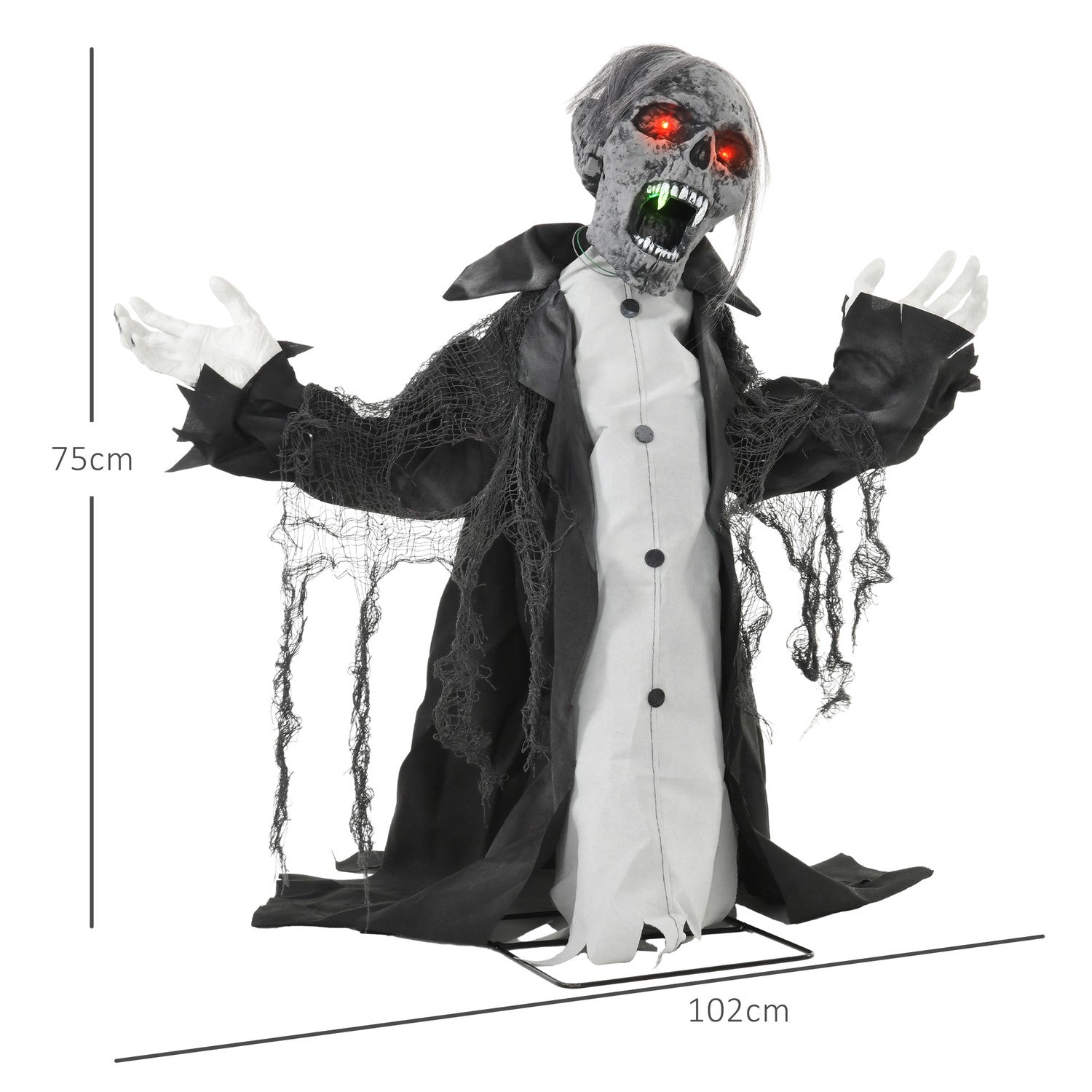 Animerat Halloween zombieskelett med rörliga armar