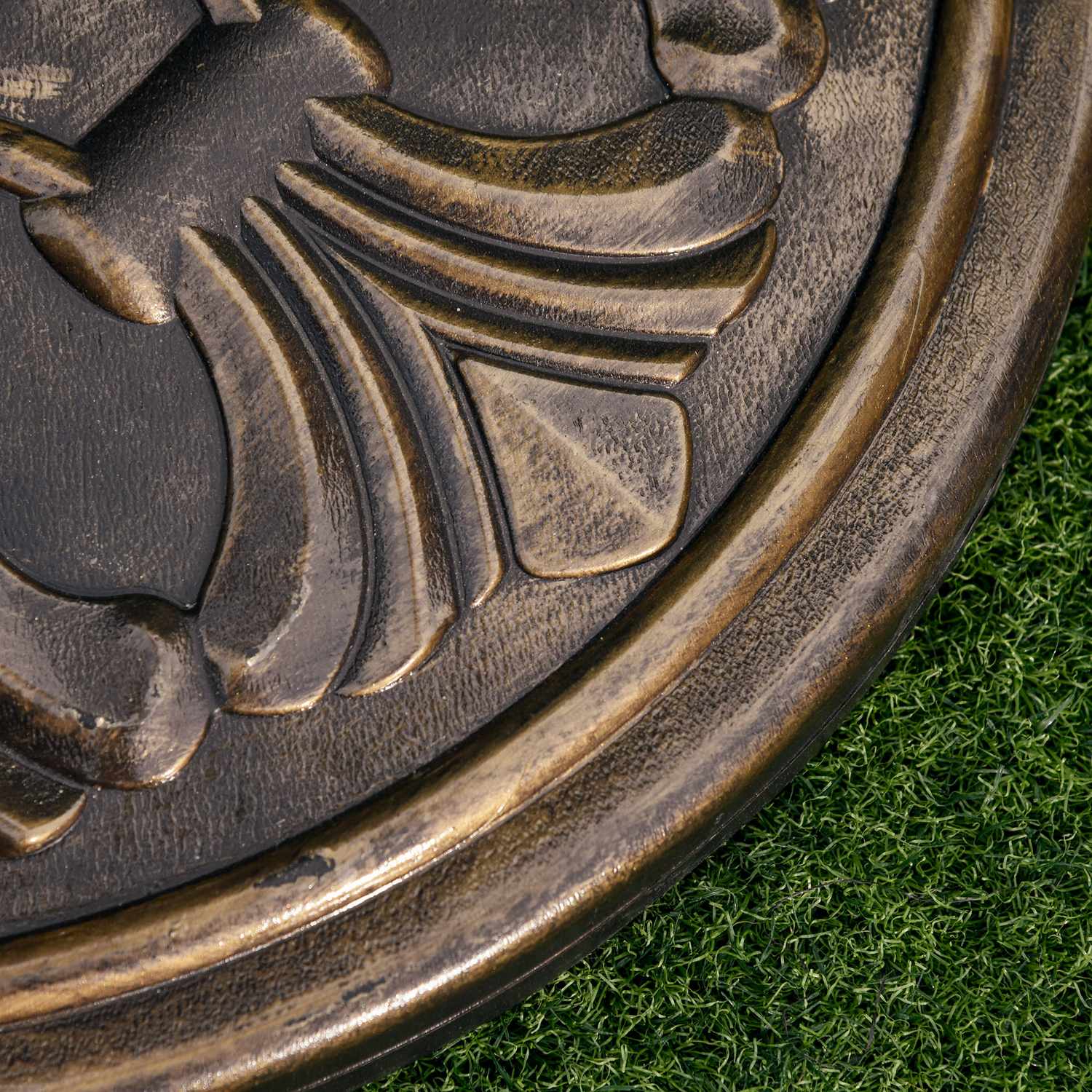 Antik bronsparaplybas, 13 kg, passar Ø35-48mm stolpar