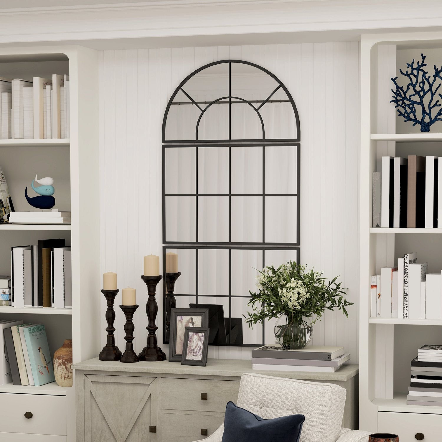 Arch Wall Mirror Set - 3 metallinramade delar för heminredning