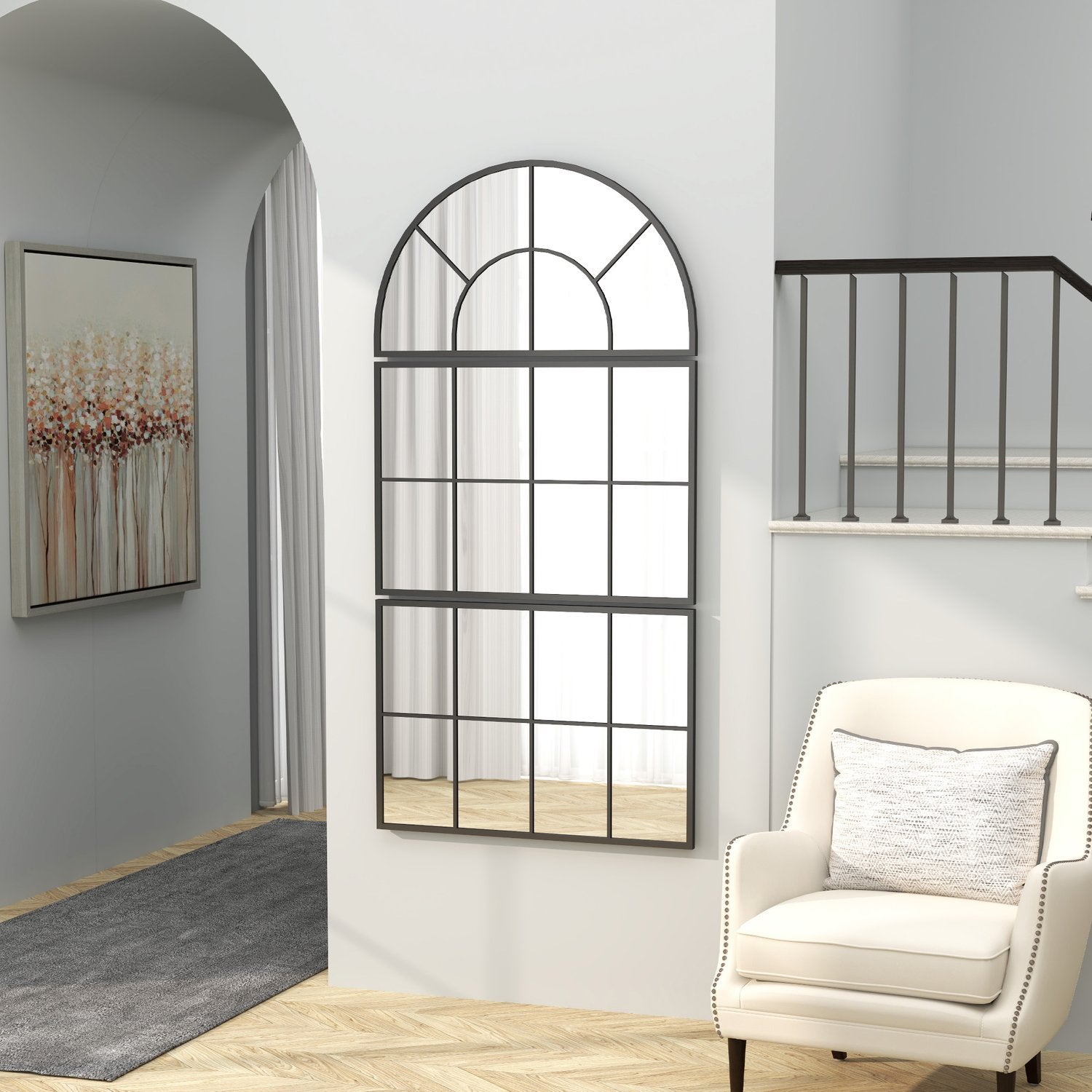 Arch Wall Mirror Set - 3 metallinramade delar för heminredning