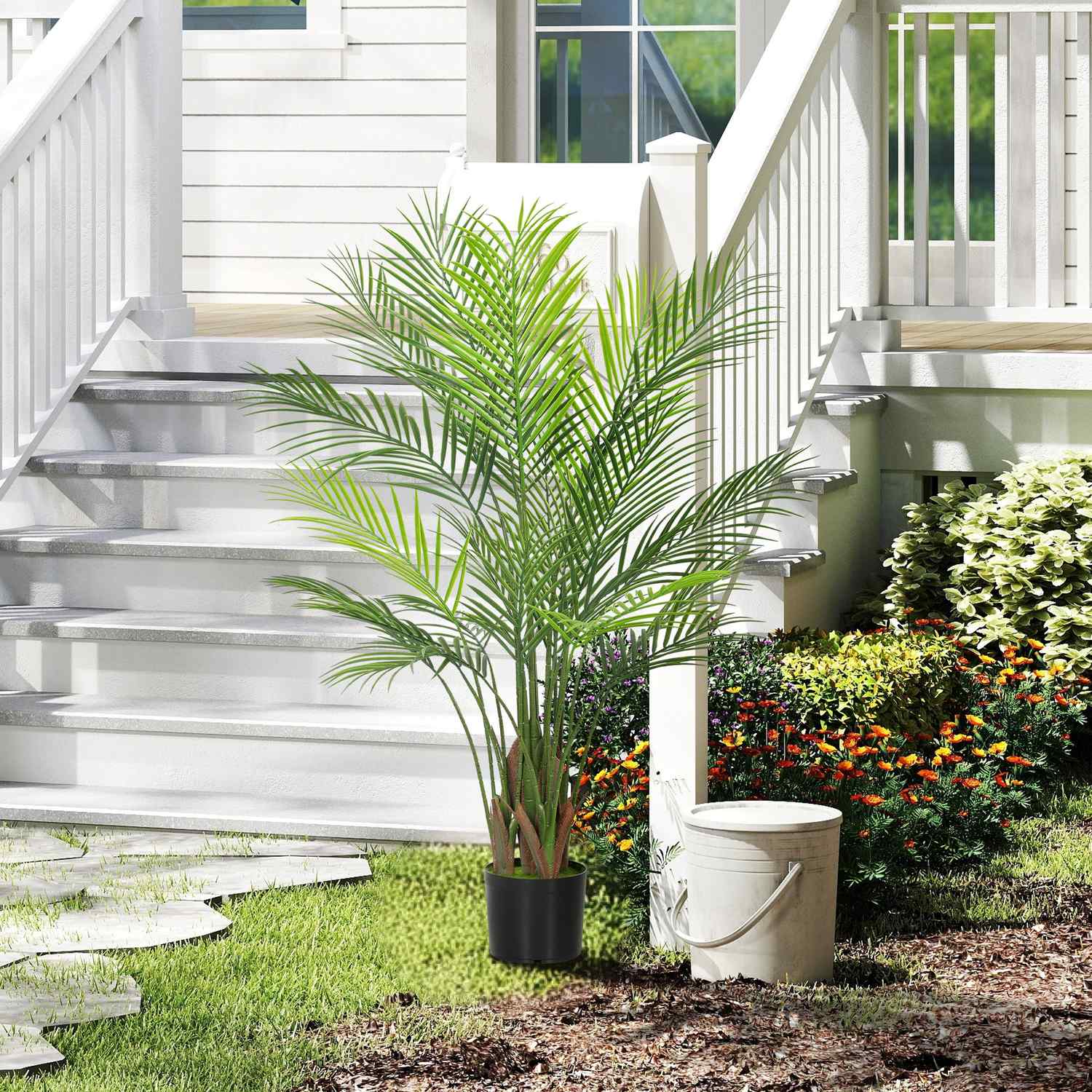 Artificiell Areca-palm, 120 cm, UV-beständig inomhus/utomhus