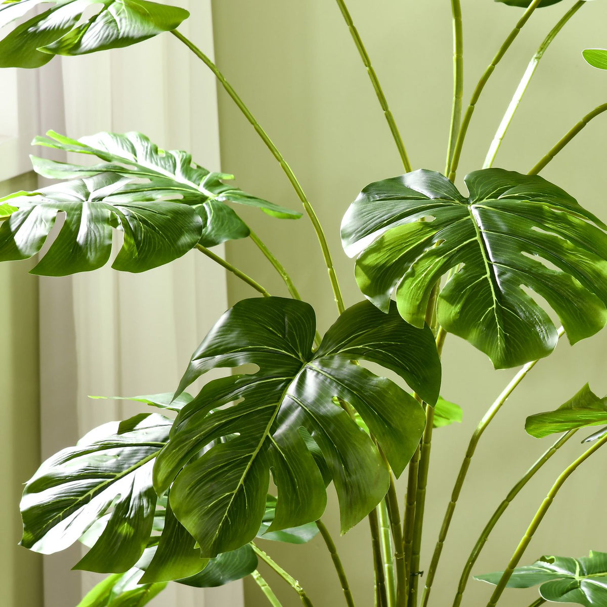Kunstig Monstera Deliciosa, 180 cm, plantedekor innendørs