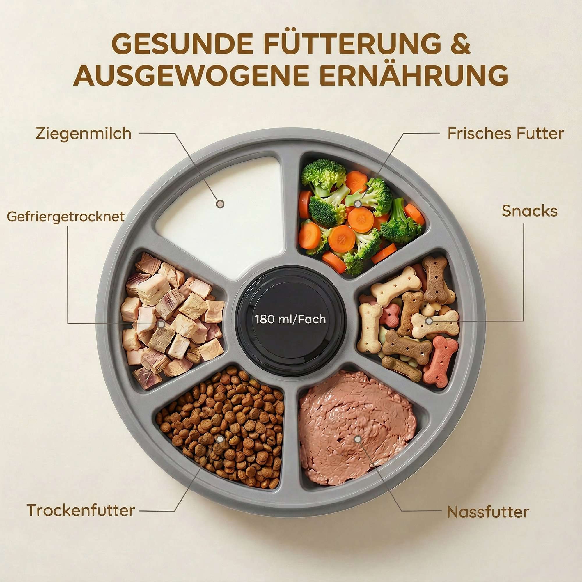 Automatisk husdjursmatare med timer, 6 måltider, LED-display
