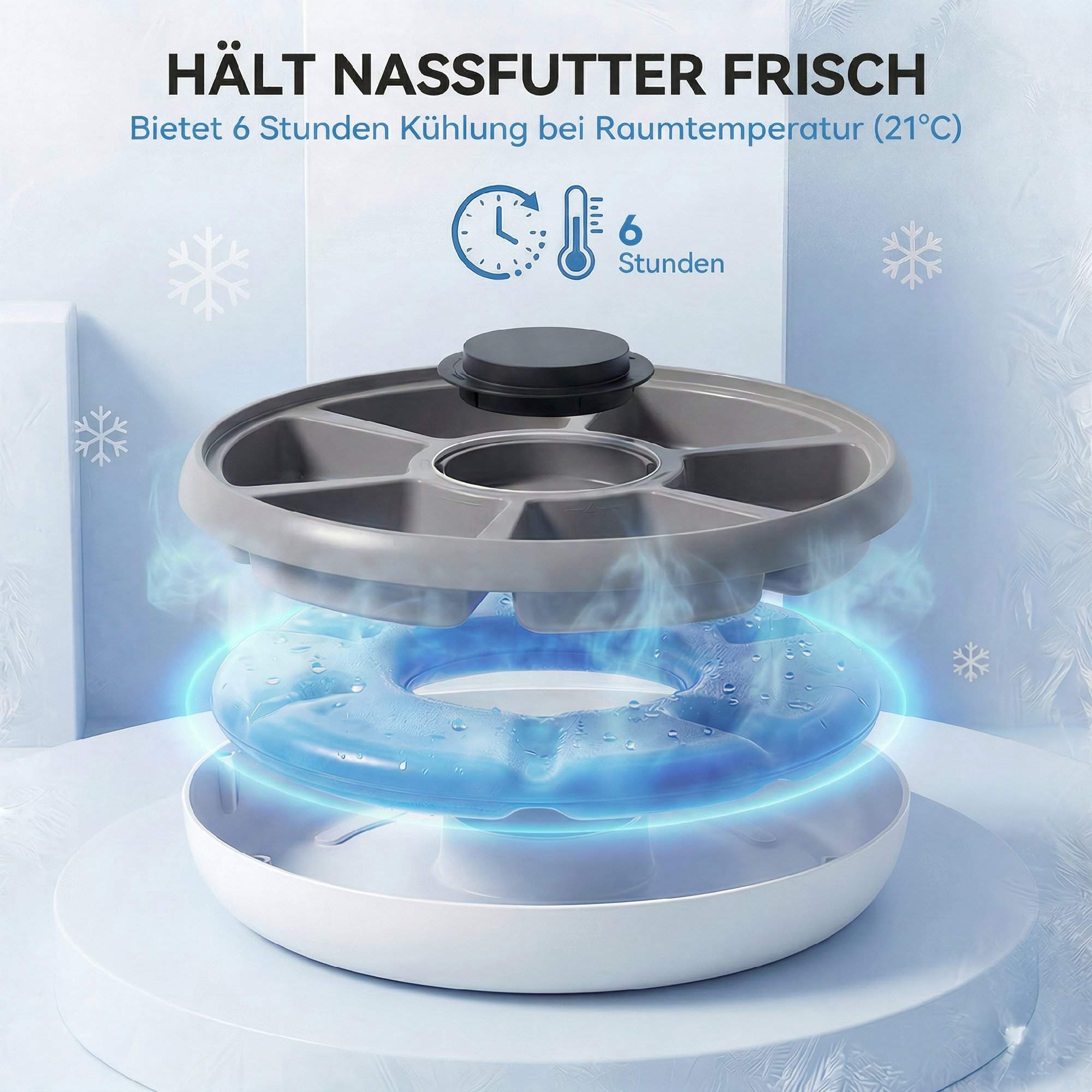 Automatisk husdjursmatare med timer, 6 måltider, LED-display