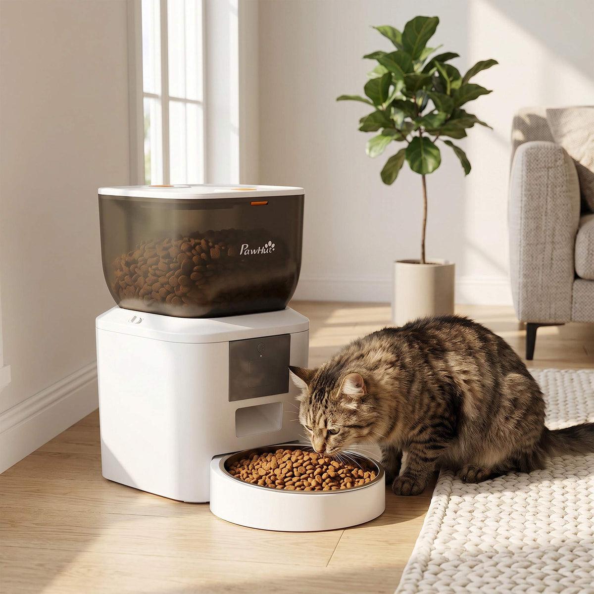 Automatisk kattmatare, 4 l, WiFi-appstyrning, röststyrning