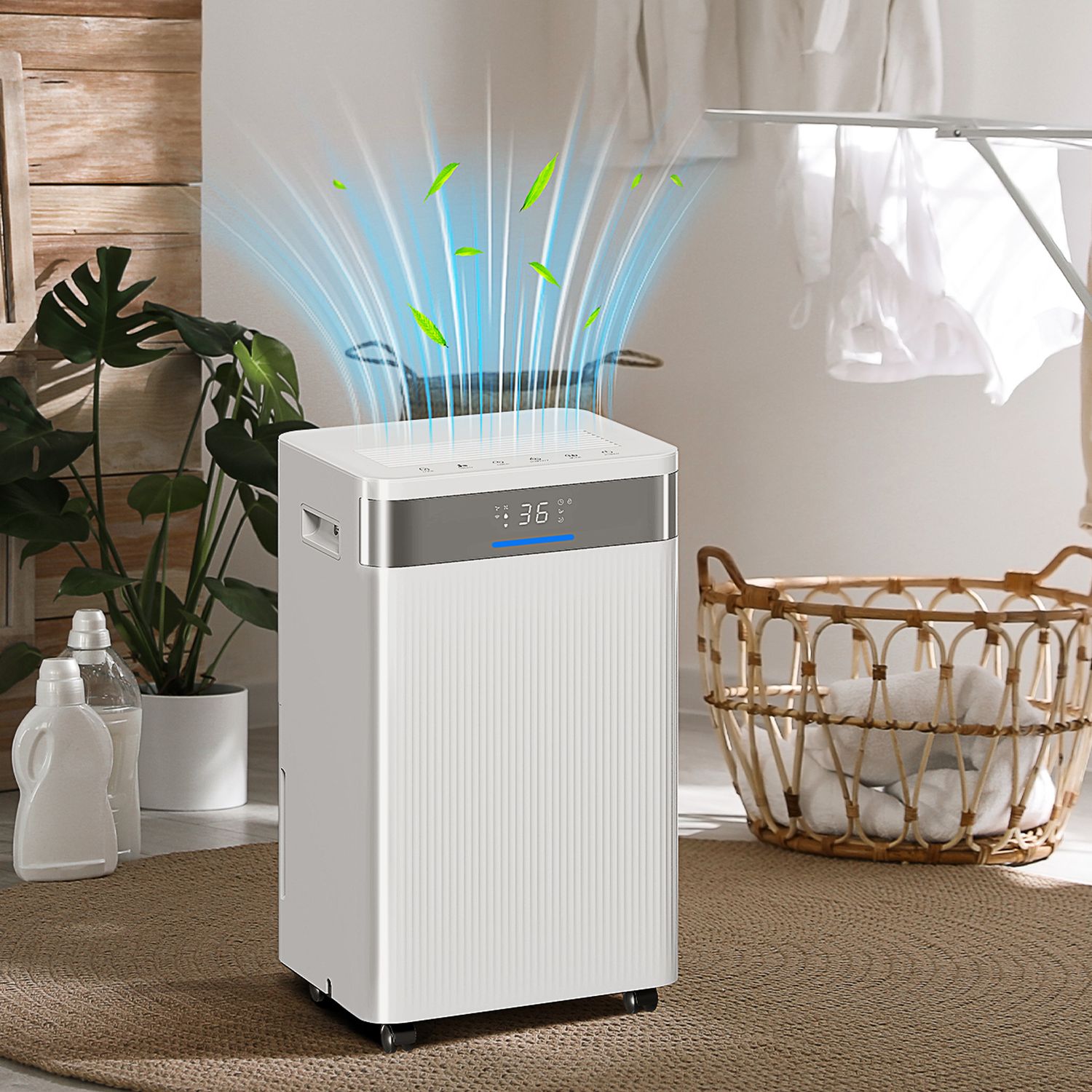 Avfuktare, 4,5 liters tank, 24-timmars timer, LED-display