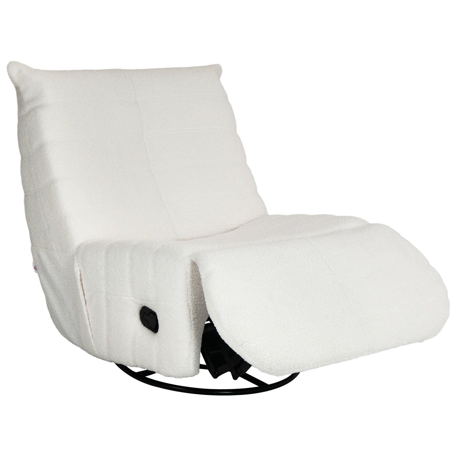 Swivel Recliner TV-stol med gung, fotstöd, fickfjäder