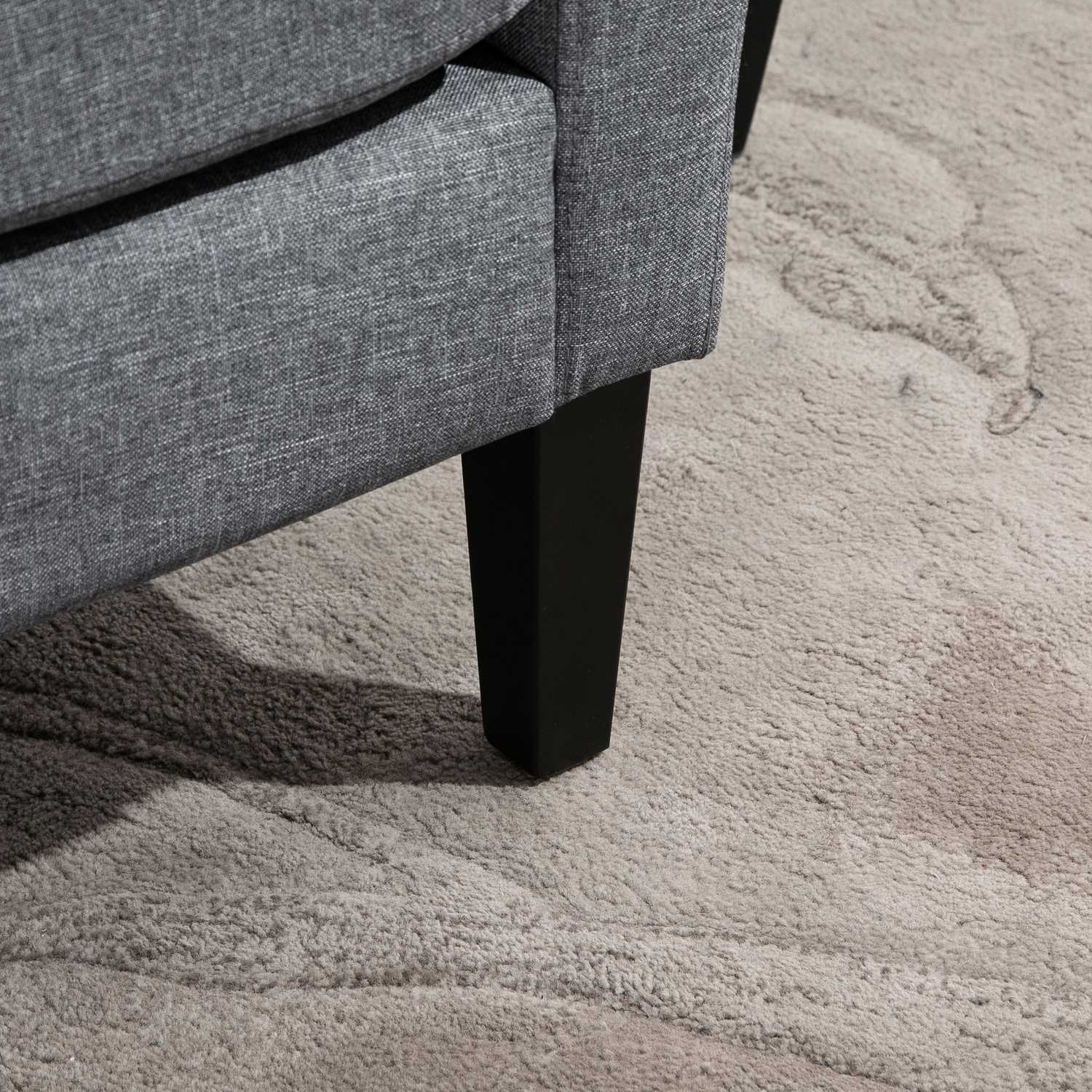 Avslappningsstol, linneklädsel, träben, ljusgrå