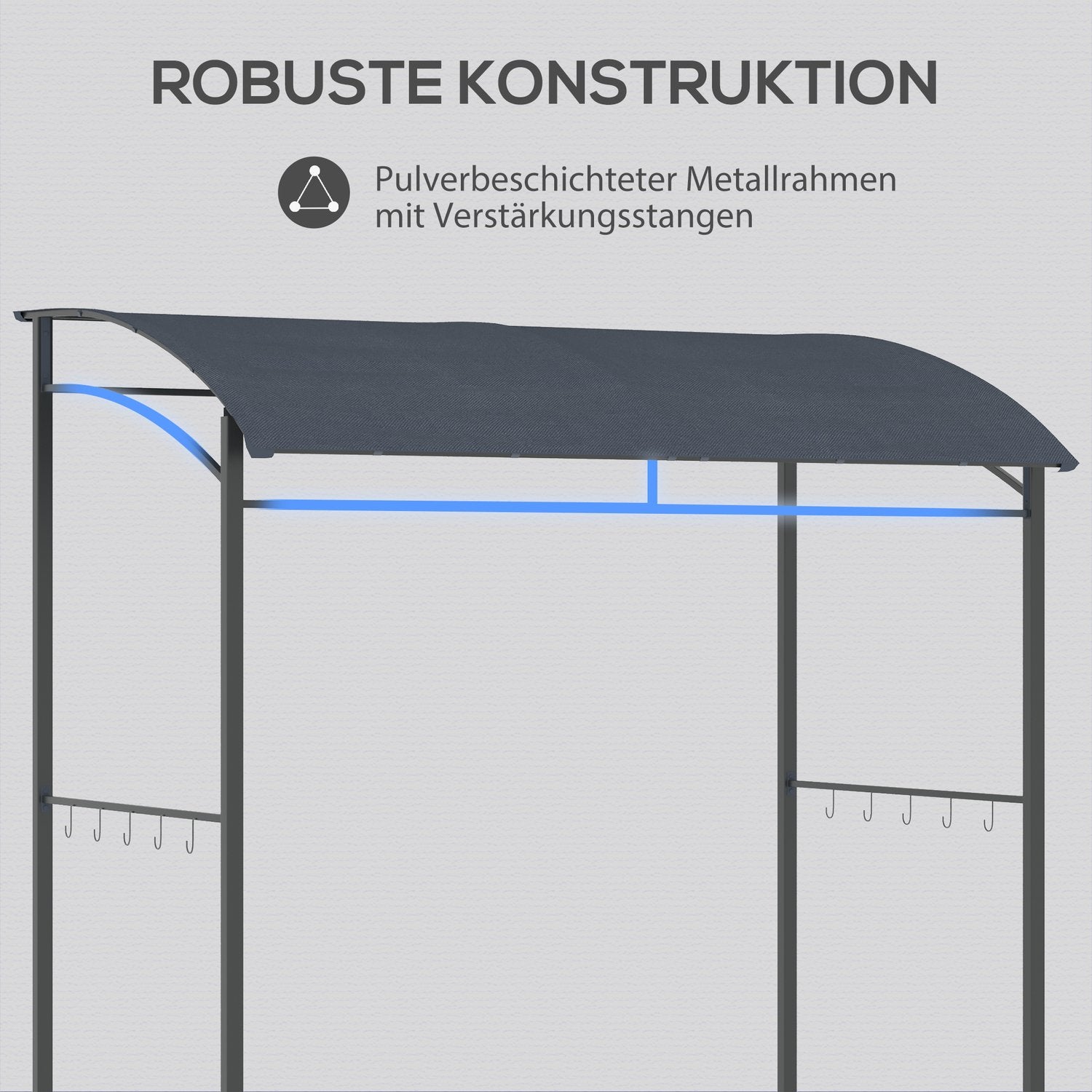 BBQ Gazebo Grillkapell, Vattentät UV-beständig, Grå