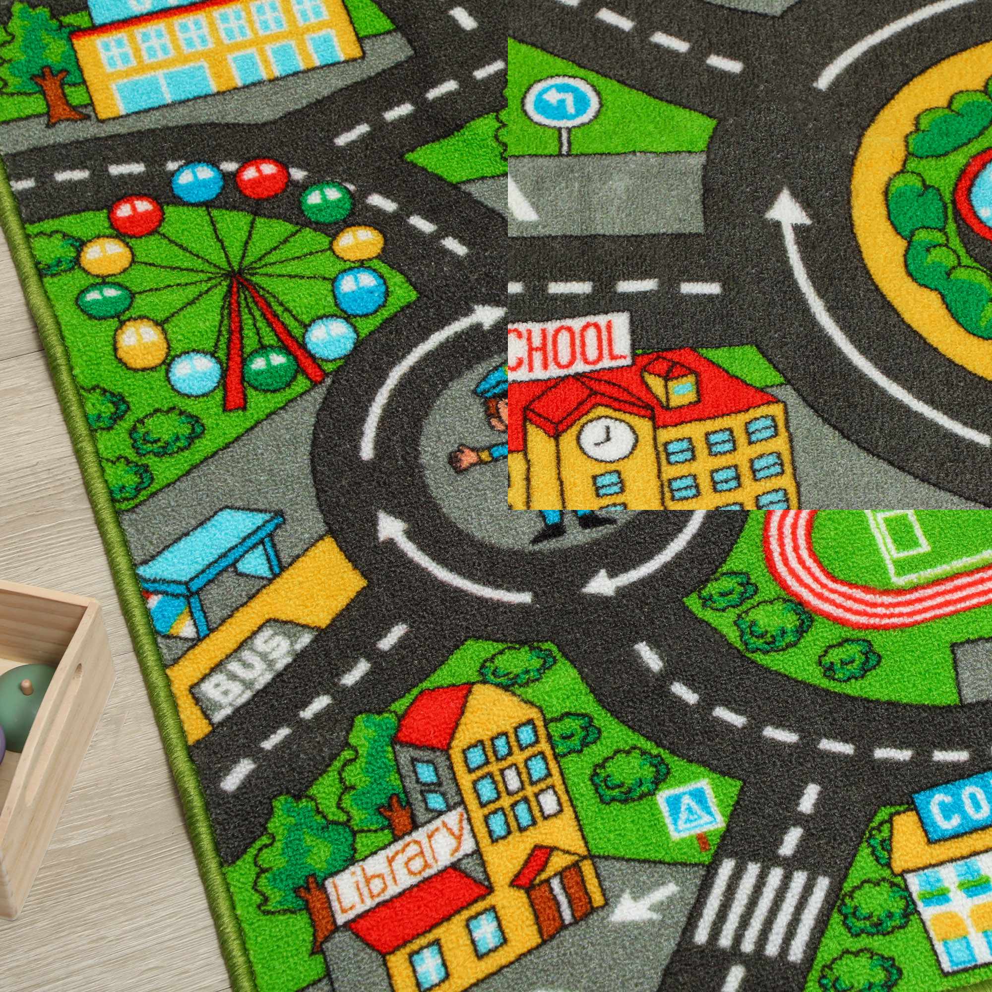 Babylekmatta 160x100cm, halkfri stadsdesign