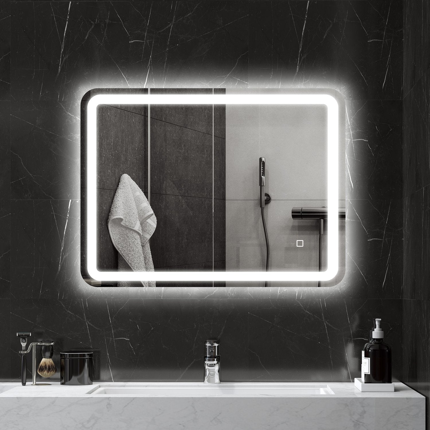 Badrumsspegel, LED, Anti-Imma, Touch Control, 60x80 cm