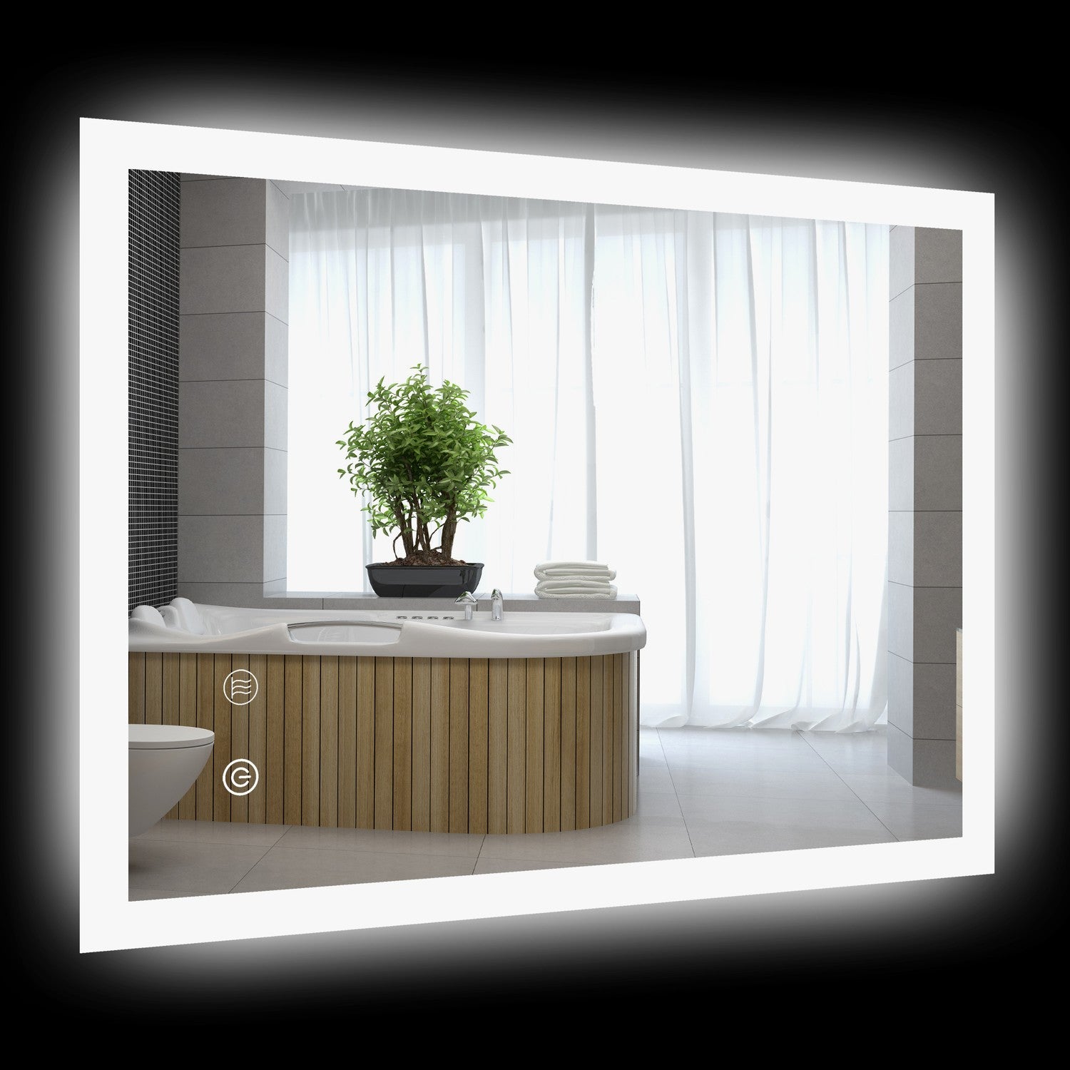 LED Badrumsspegel – Dimfri, Touch Switch, 70x50 cm