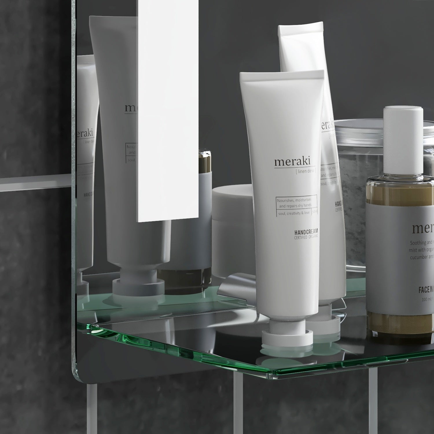 Badrumsspegel med lampor, 3 färger & Touch Switch, 50x70cm