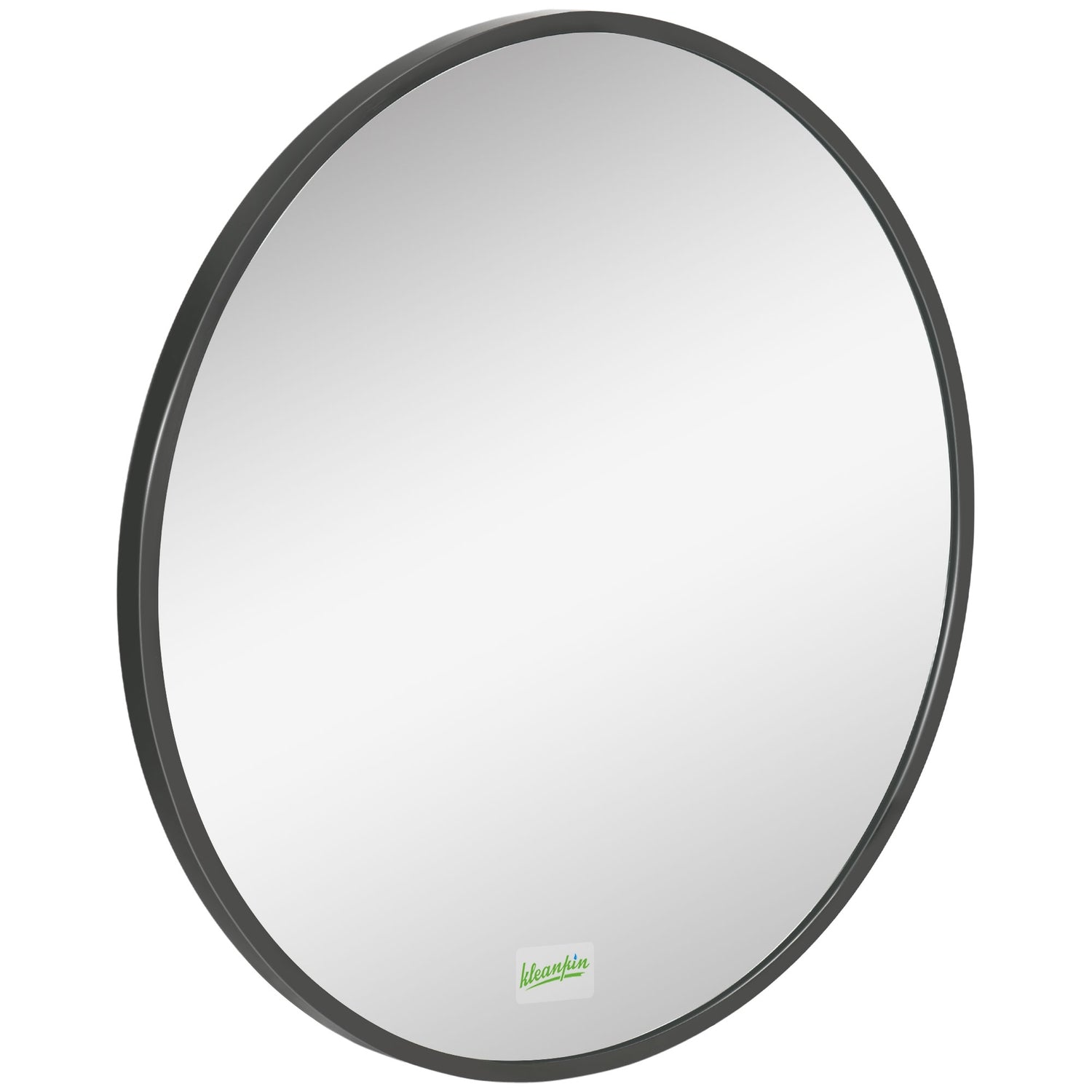 Rund svart badrumsspegel – Ø50 cm, aluminiumstomme