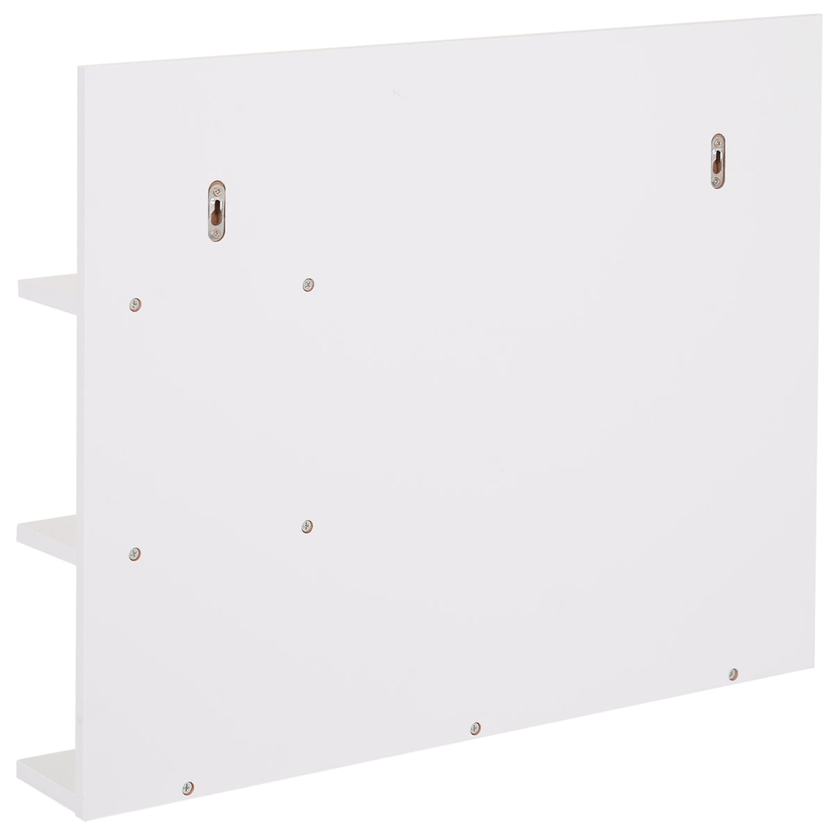 Badrumsväggspegel med 3 hyllplan, Vit MDF 60x10x48cm