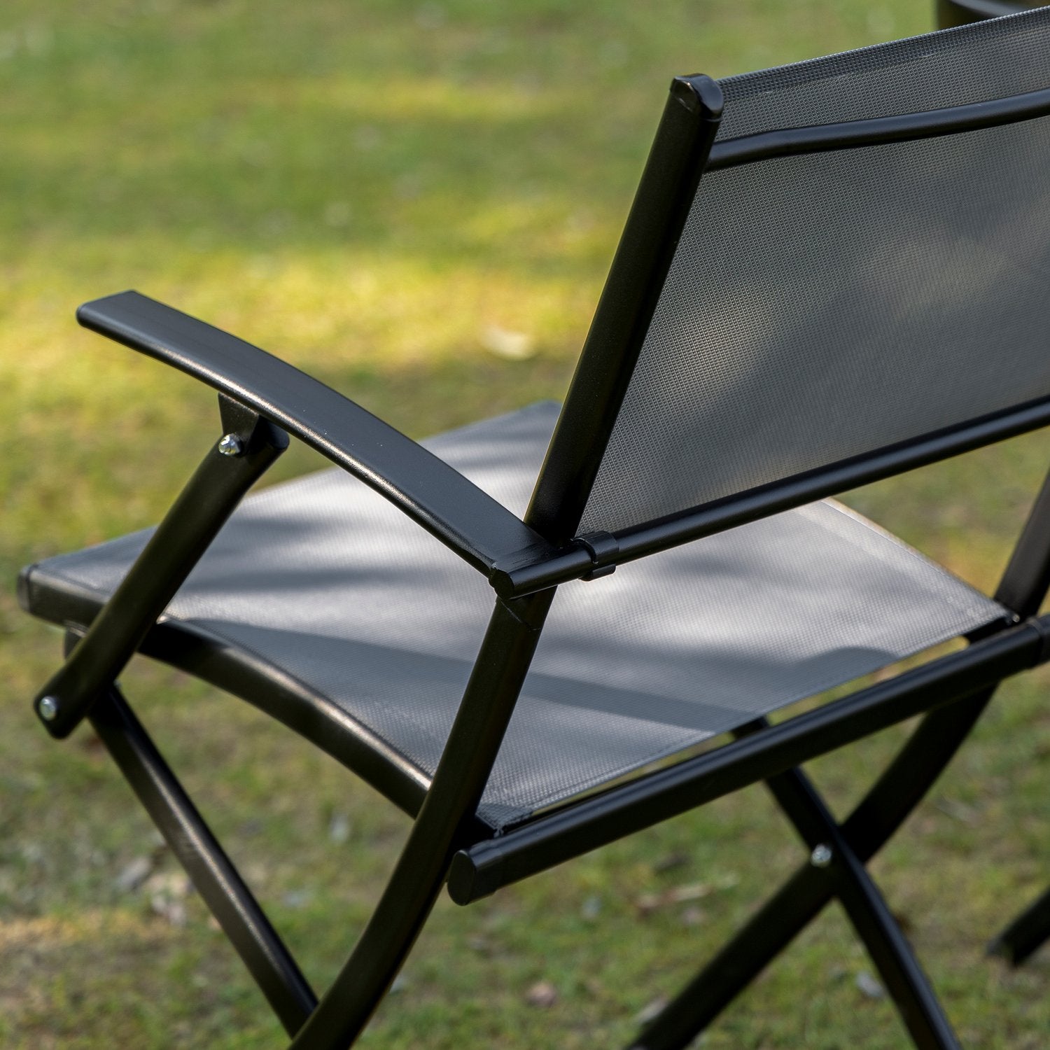 Balkongfällbara set – 2 stolar & bord, metallnät