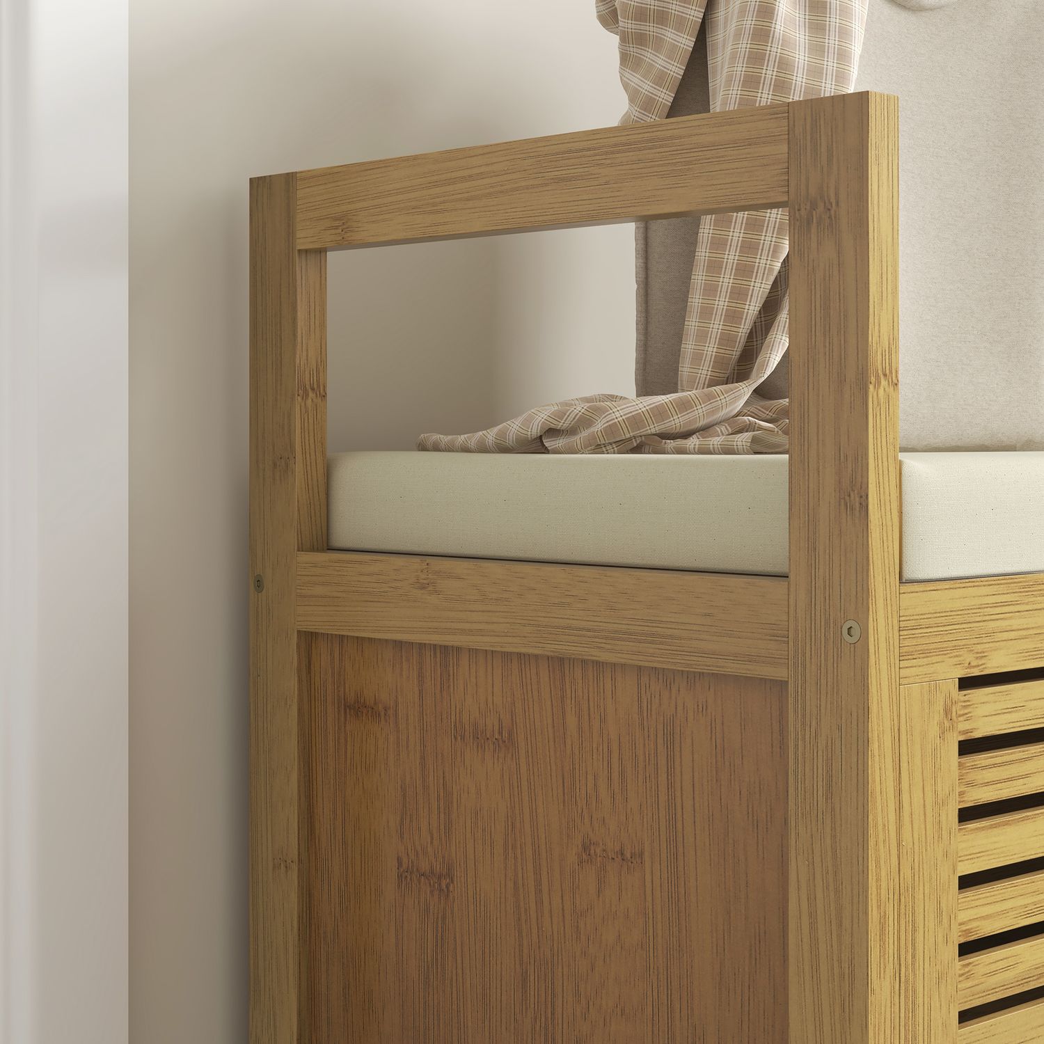 Bambu Skoförvaringsbänk med fällbart lock – 100x40x60 cm