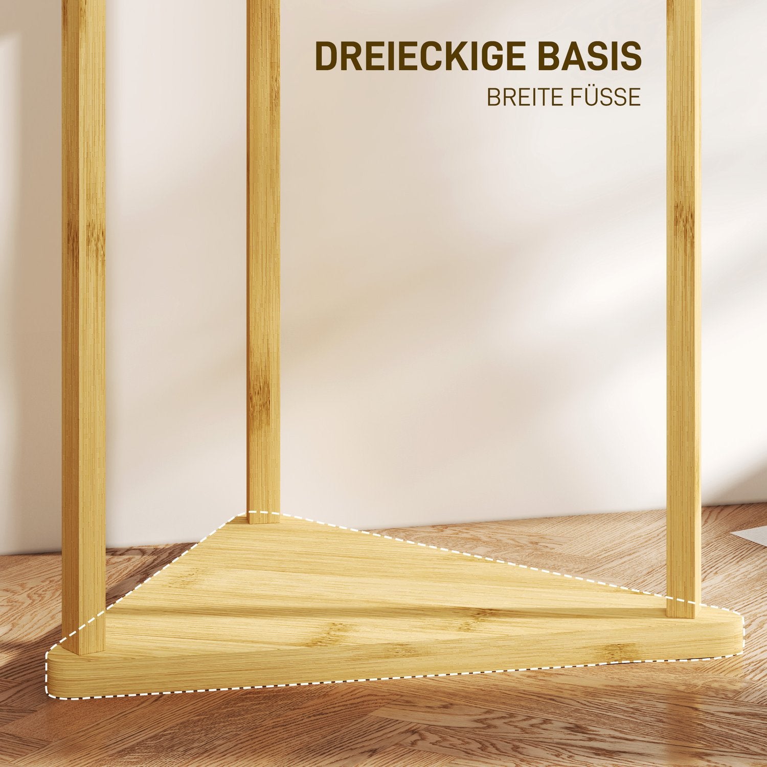 Bambu klädhängare med 8 krokar – justerbart entréställ