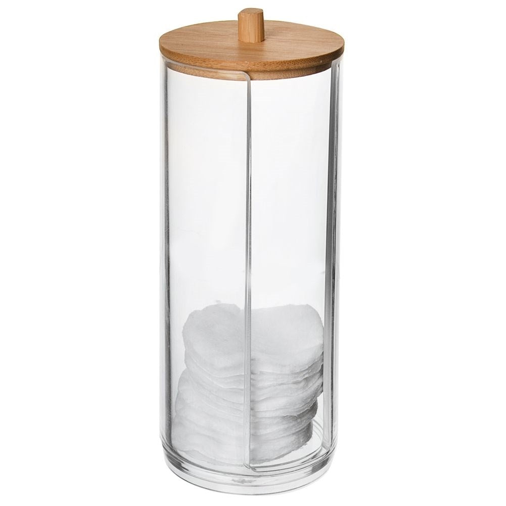Bambulockad bomullsrondellbehållare med elegant design