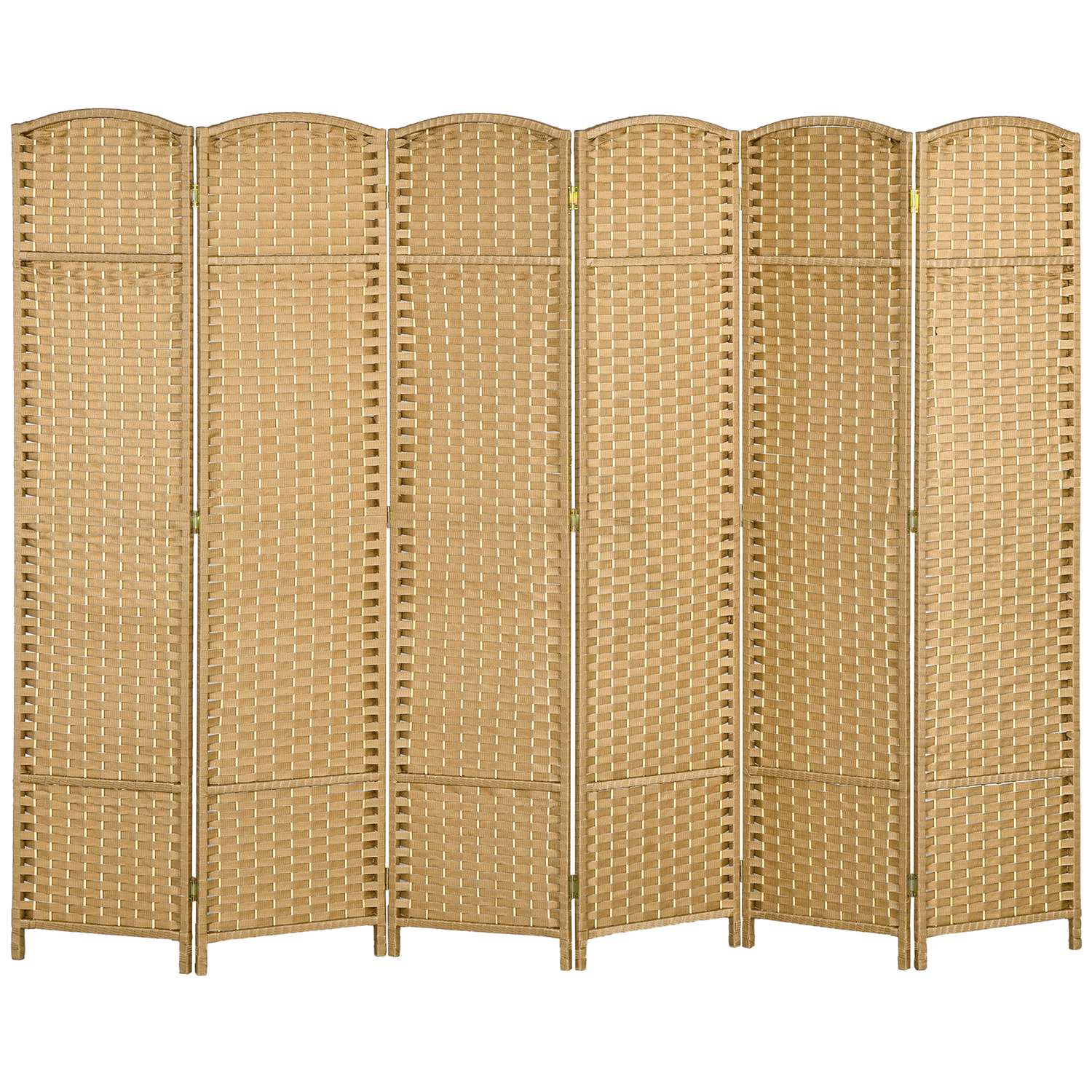 Bambu rumsavdelare 6-panel, naturlig, vikbar sekretessskärm