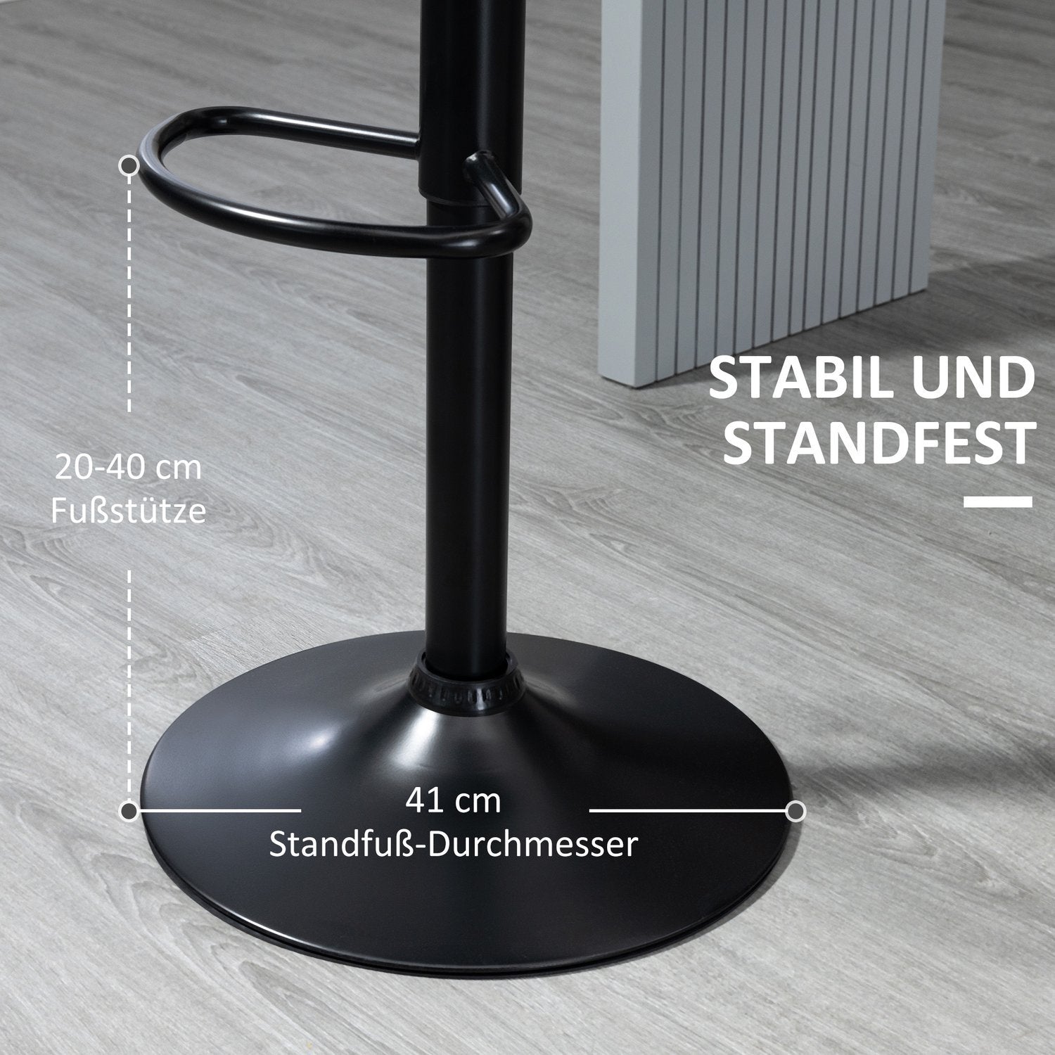 Barkrakker Høydejusterbart sett med 2 svingbare barkrakker 360° roterbar med ryggstøtte i kunstskinn 48,5X55,5X90-110 M