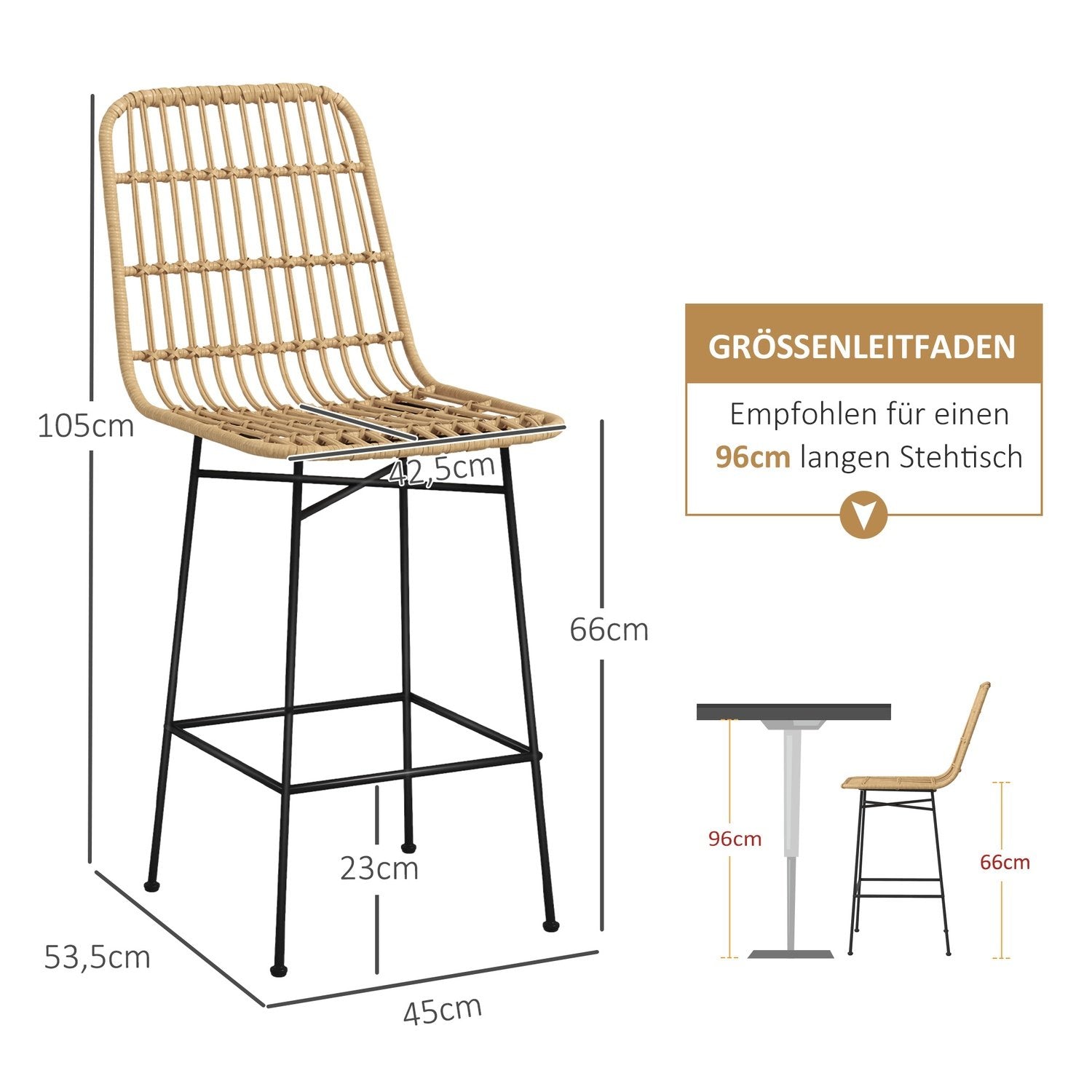 Barkrakker Sett med 2 Barkrakk Benk Krakk Ryggstøtte Pe Rattan Boho Design Kjøkkenkrakker Stål Gul