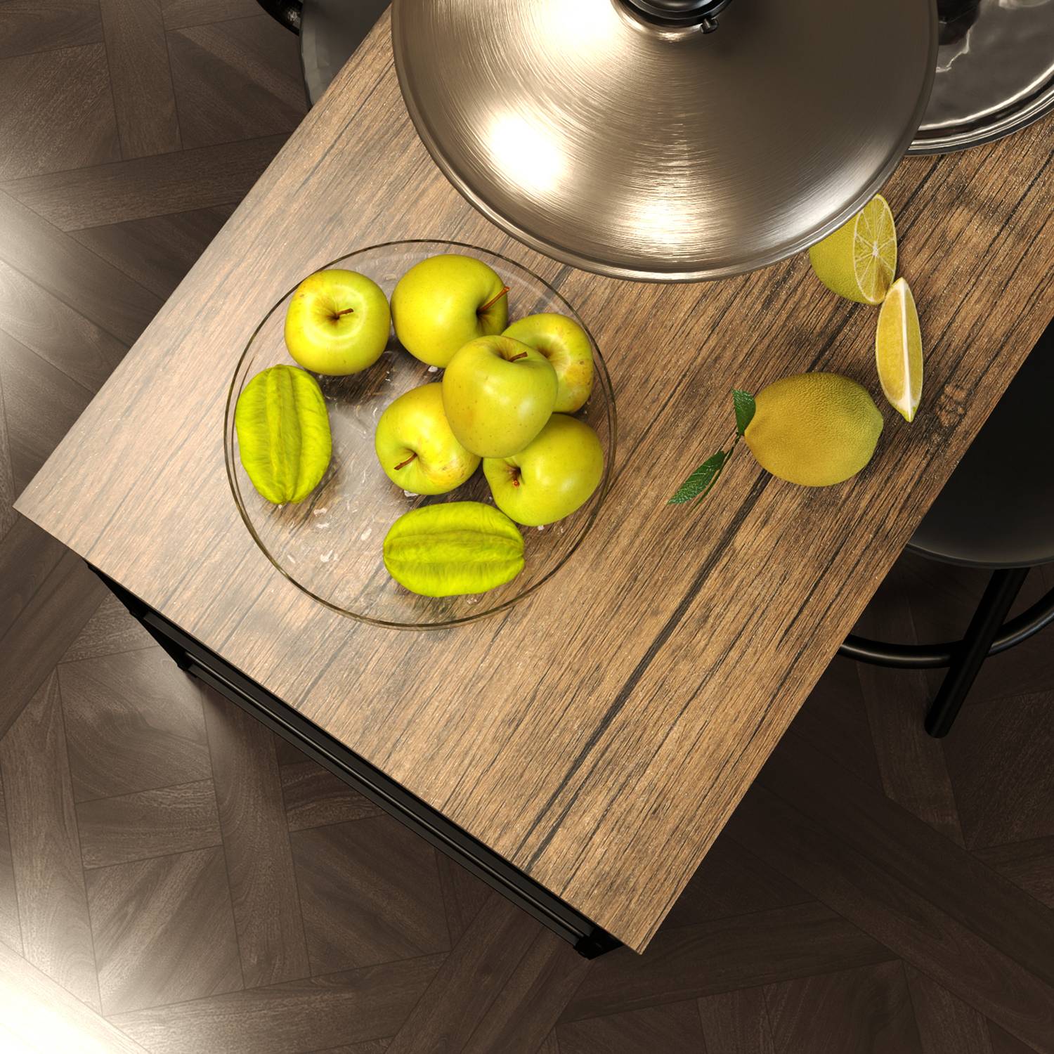 Modernt Barbordsset, 3 delar med förvaringshyllor